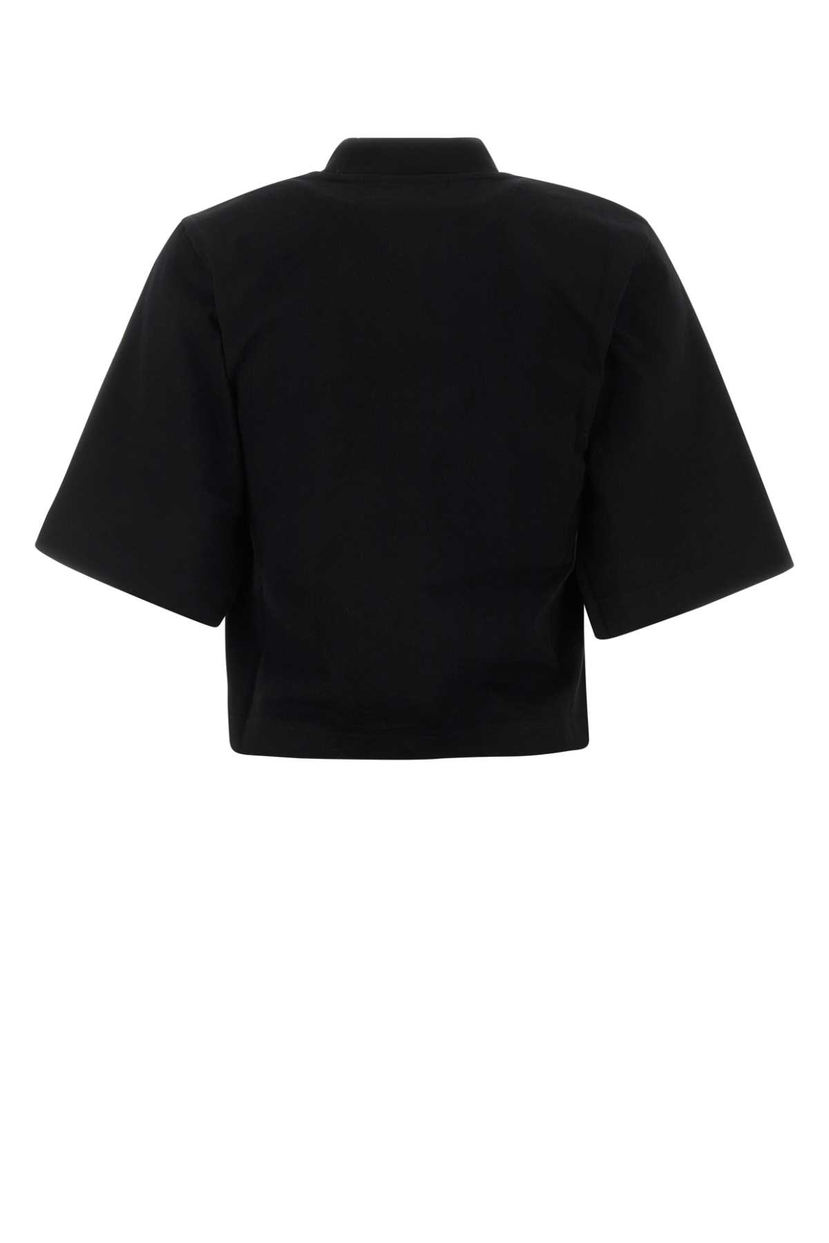 Shop Palm Angels Black Cotton T-shirt In Black Ligh