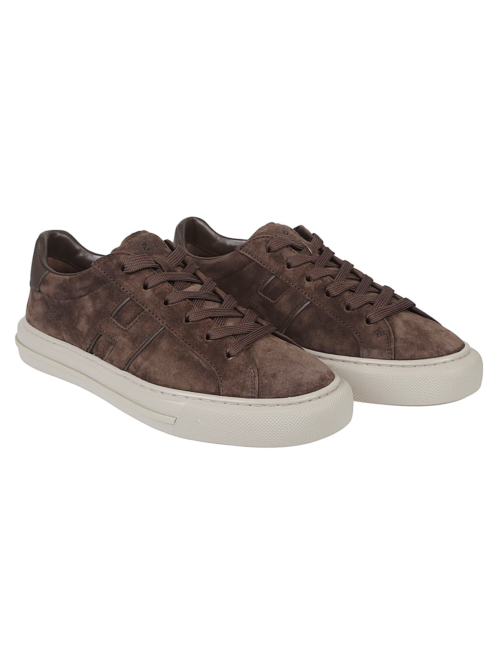 Hogan H691 Lace-up Sneakers With Suede Upper And Memory Foam Comfort In Brown