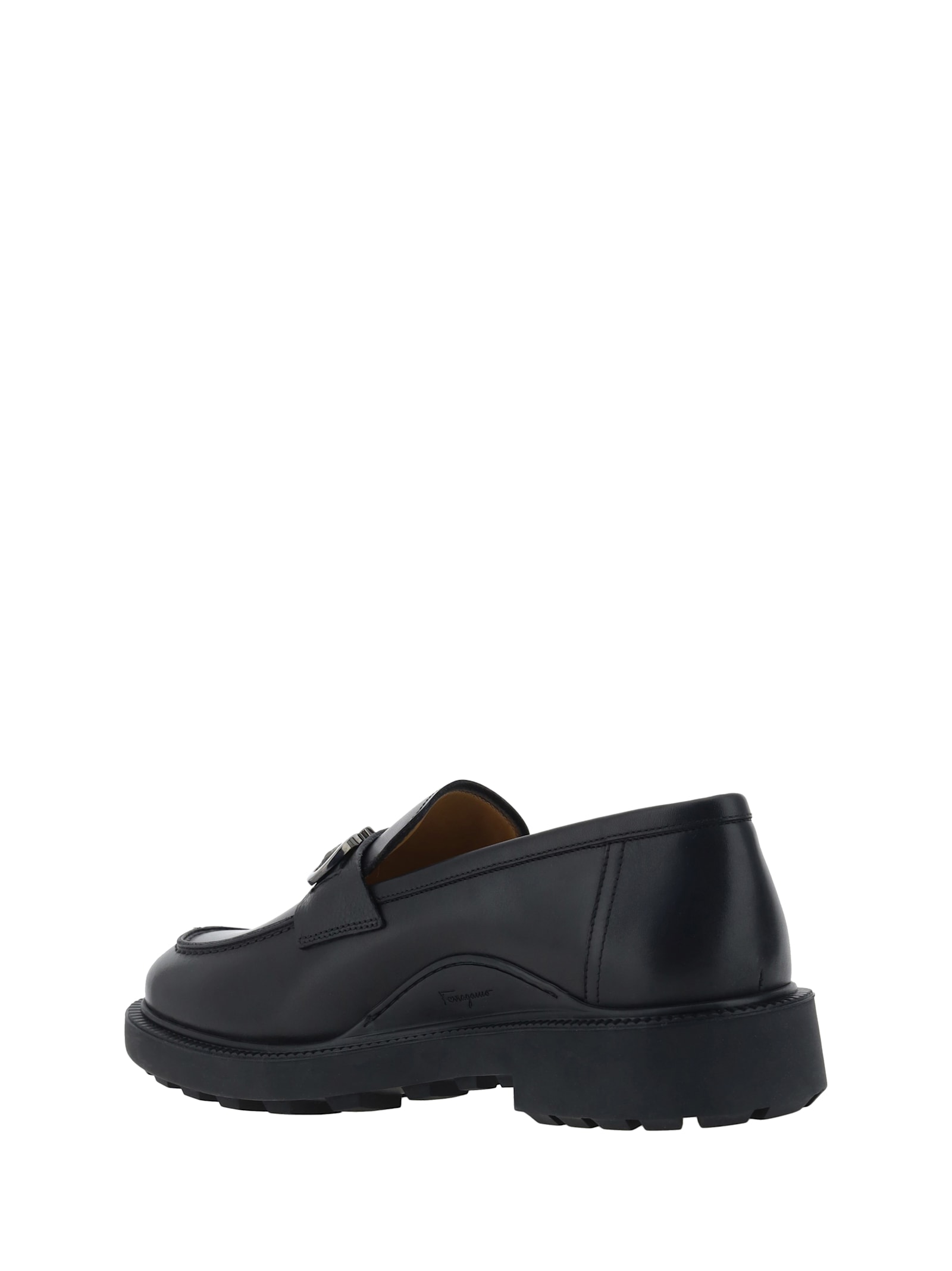 Shop Ferragamo Galles Ornament Loafers In Black