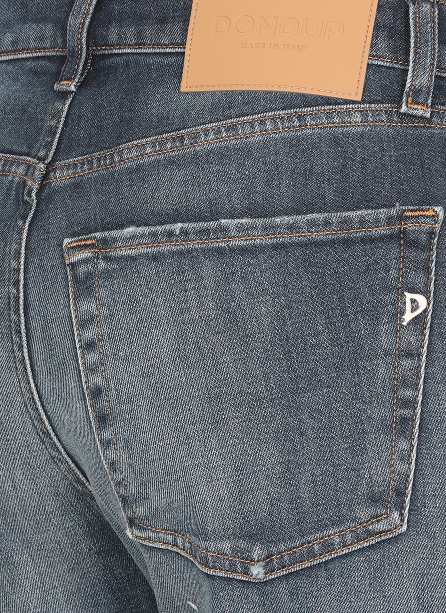 Dondup Regular Fit Jeans With Rolled Cuffs In Blue