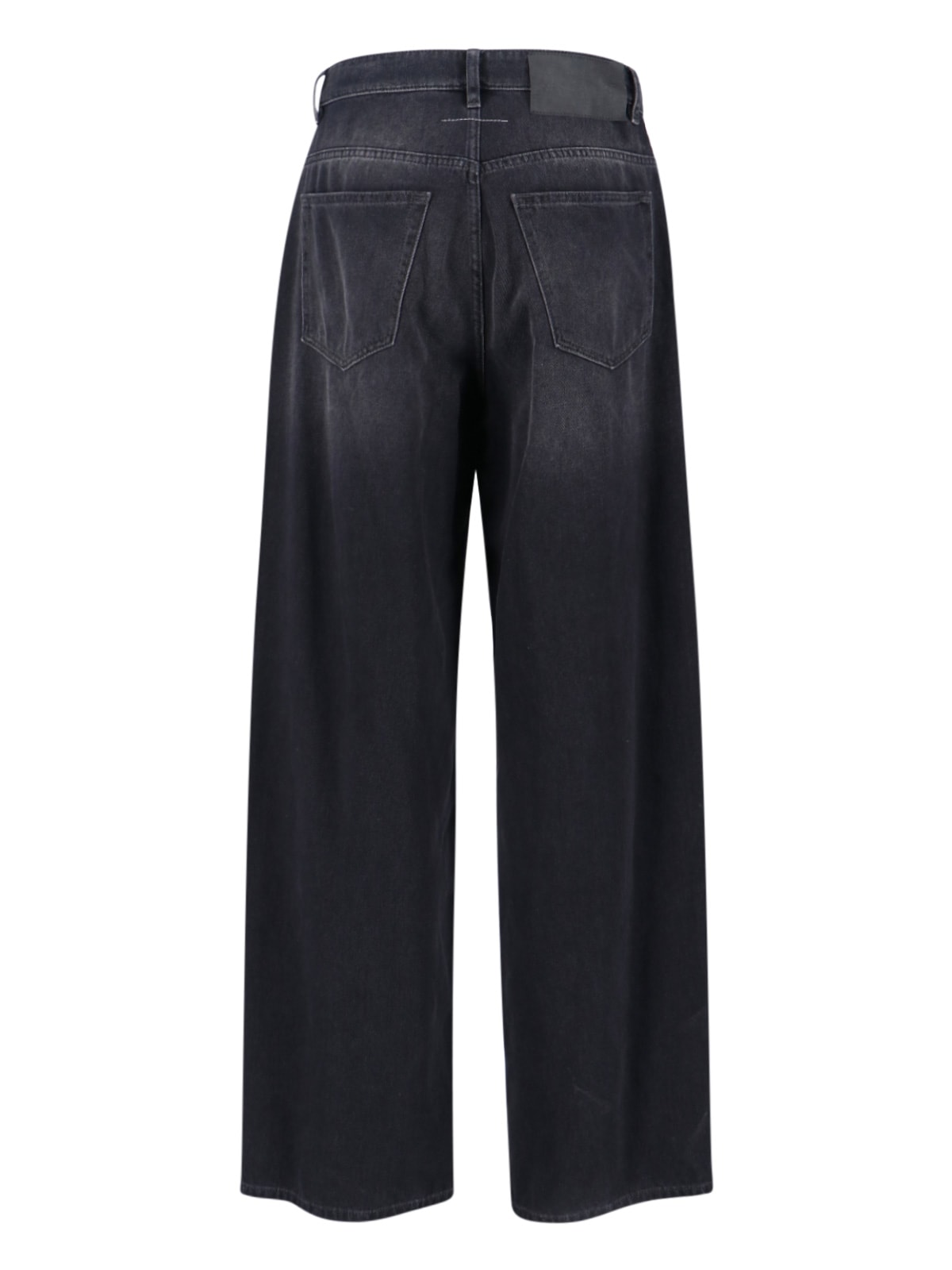 Mm6 Maison Margiela Baggy Jeans In Black Cotton Denim In Black