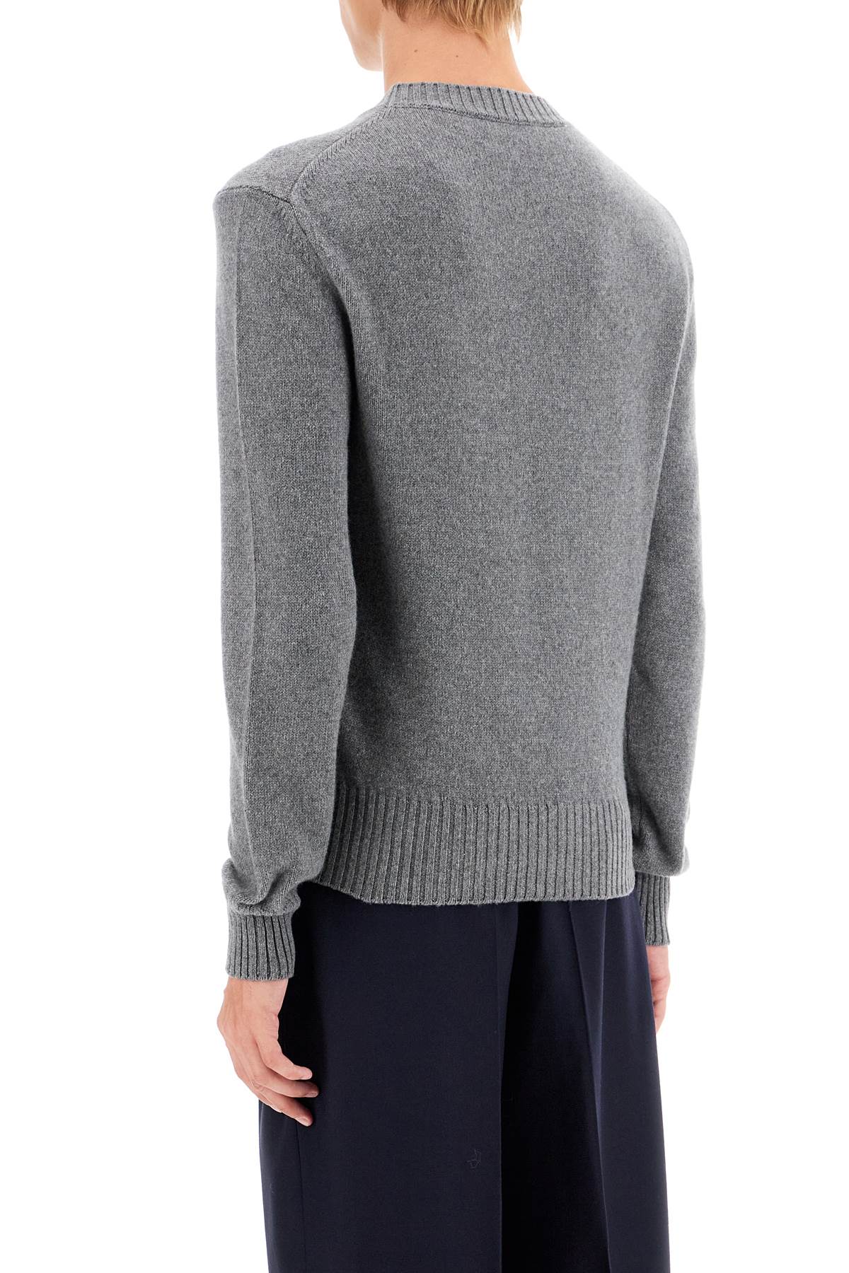 Shop Ami Alexandre Mattiussi Cashmere Crewneck Pullover In Gris Clair (grey)