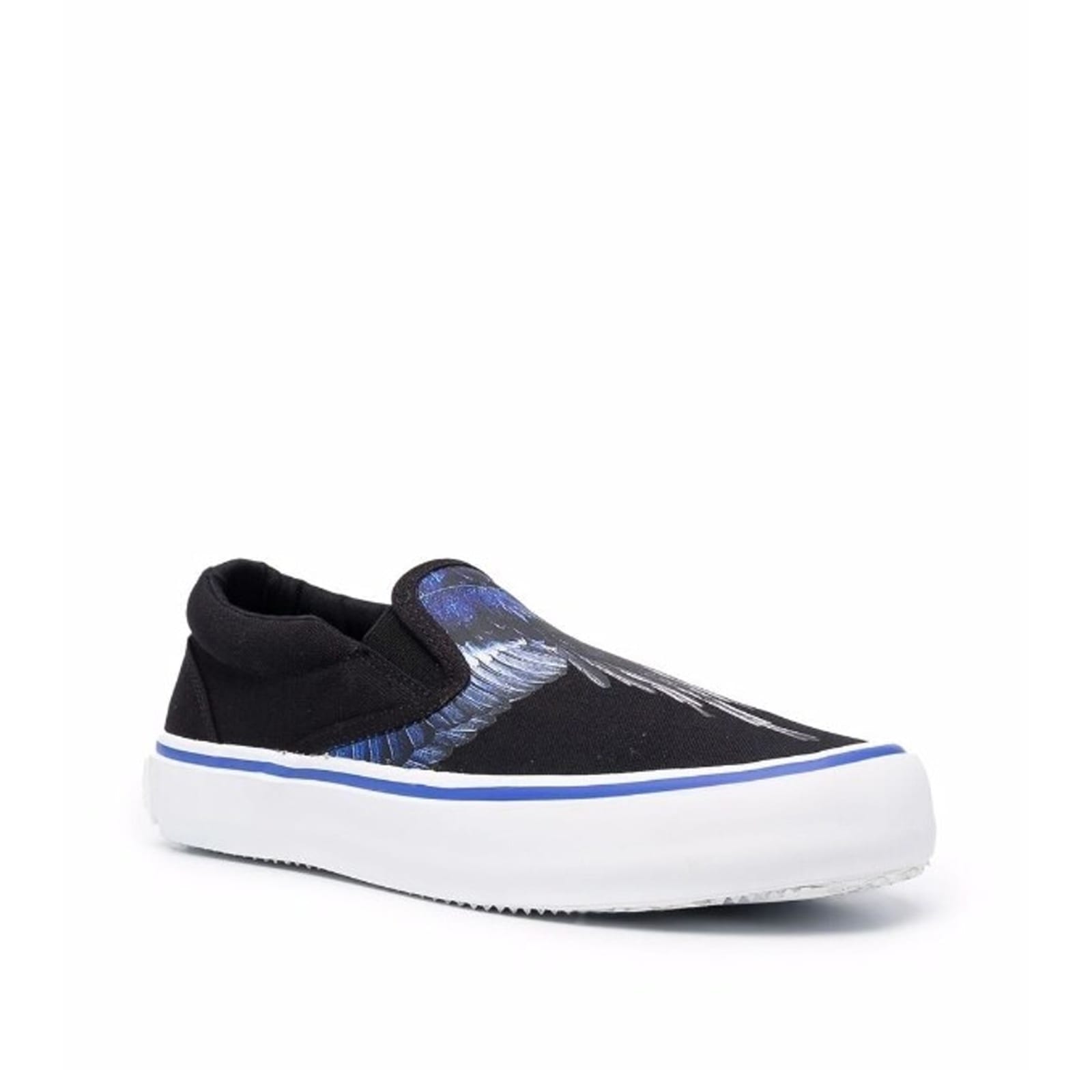 Marcelo Burlon County Of Milan Black Fabric Slip-on Loafer In Black