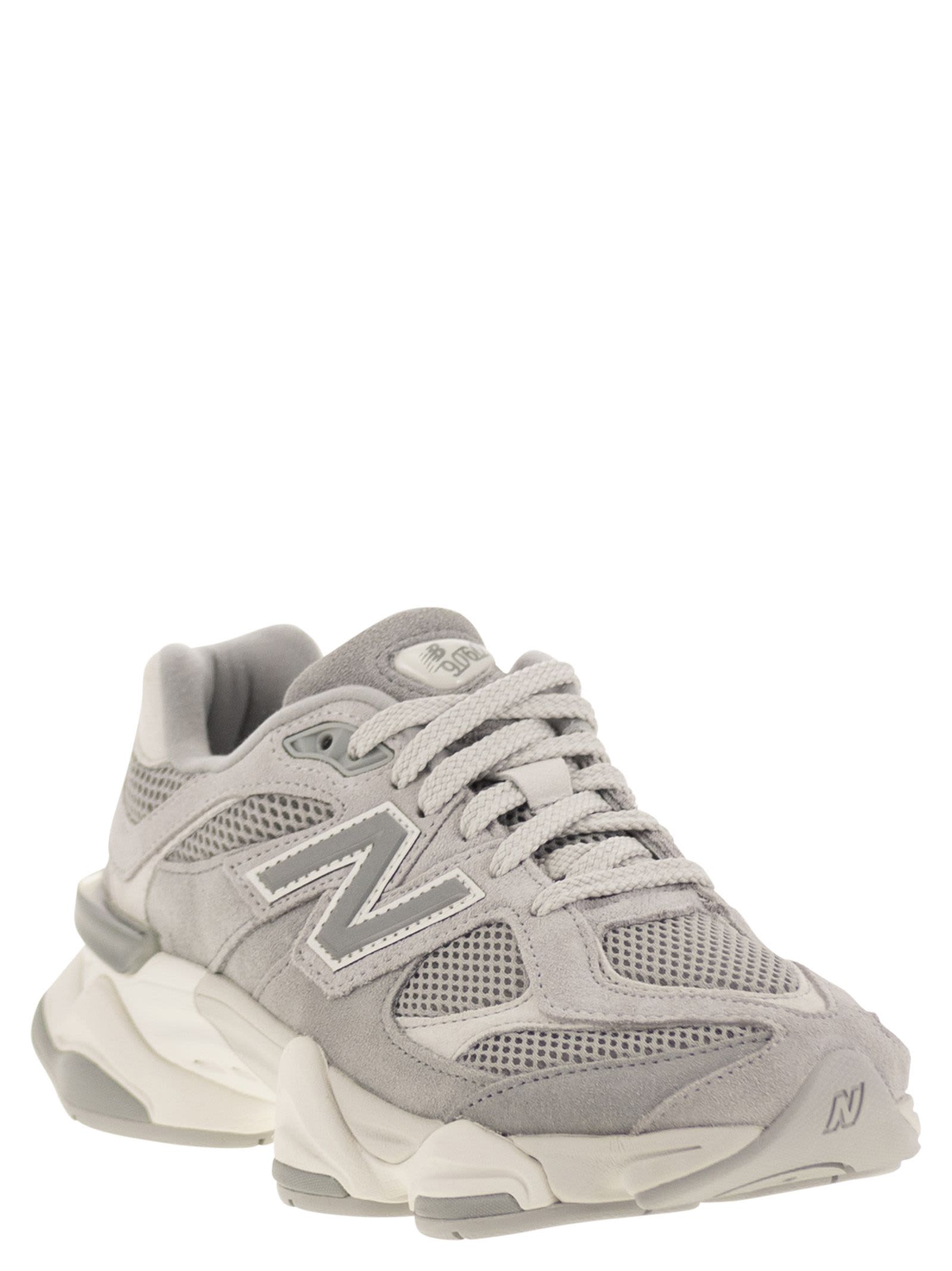 New Balance Mens Slate Grey White Grey 9060 Suede And Mesh Low-top Trainers In Gray