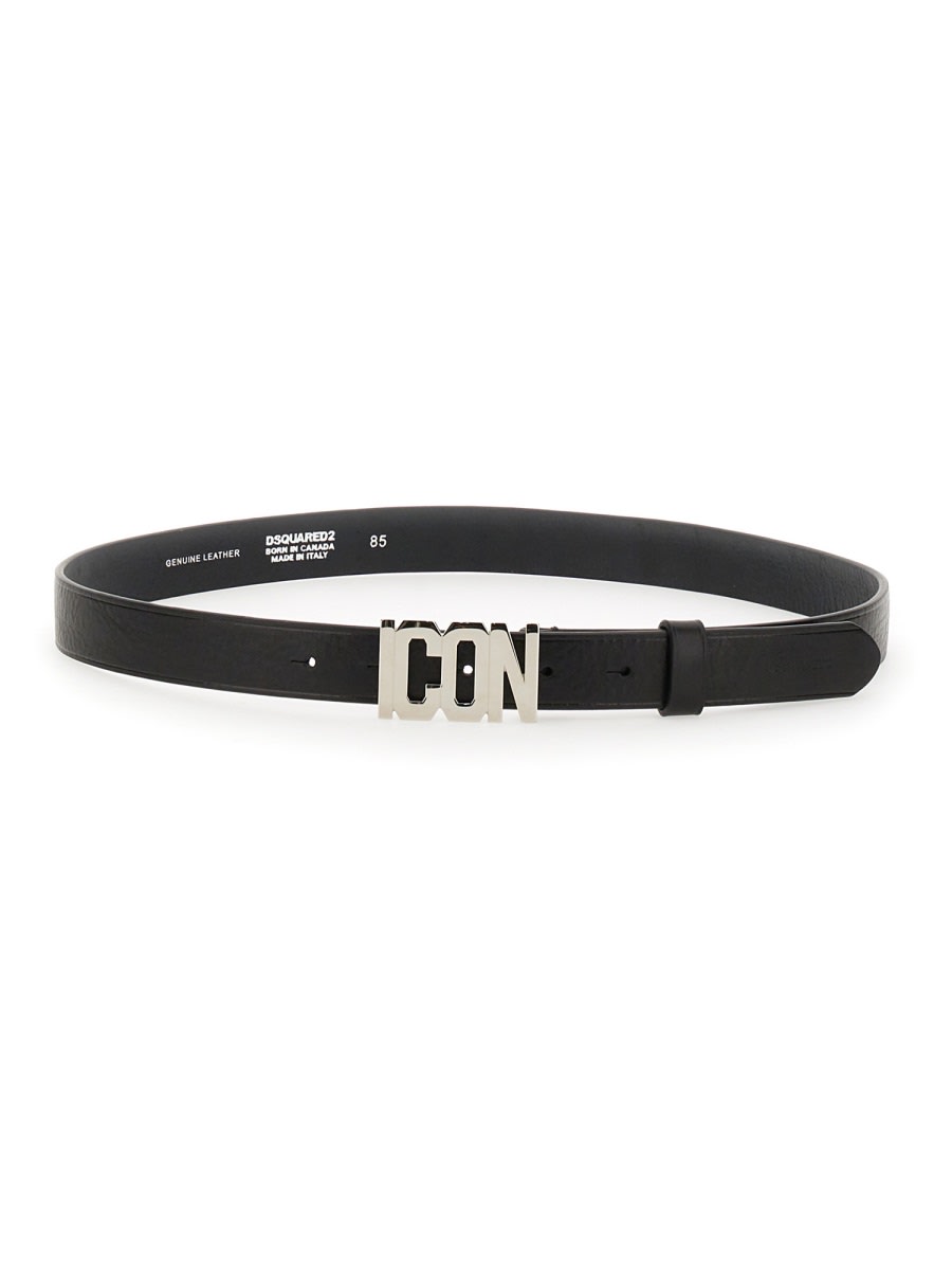 Shop Dsquared2 Leather Belt In Nero