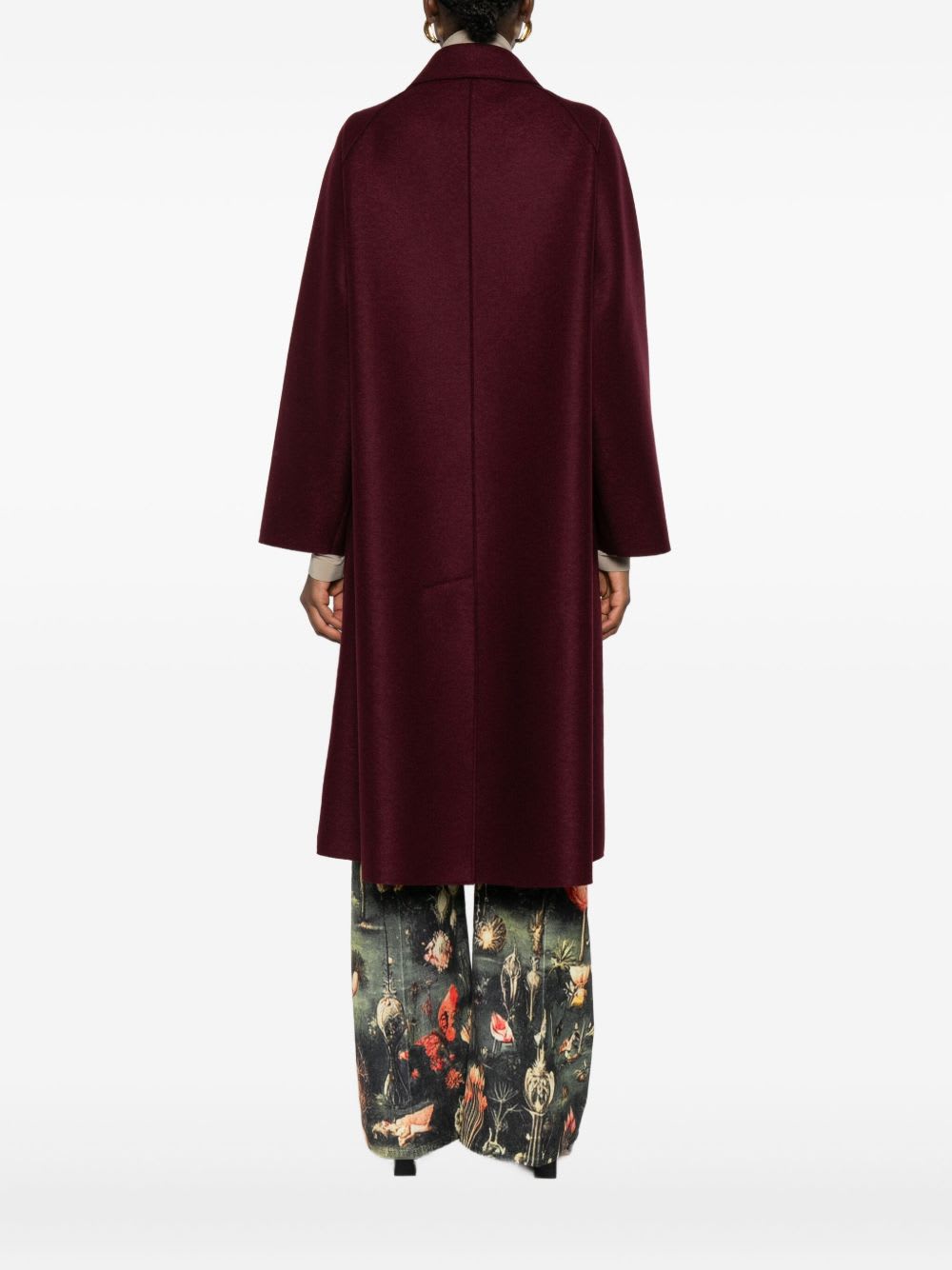 Harris Wharf London Wool Raglan Sleeve Coat With Welt Pockets In Red