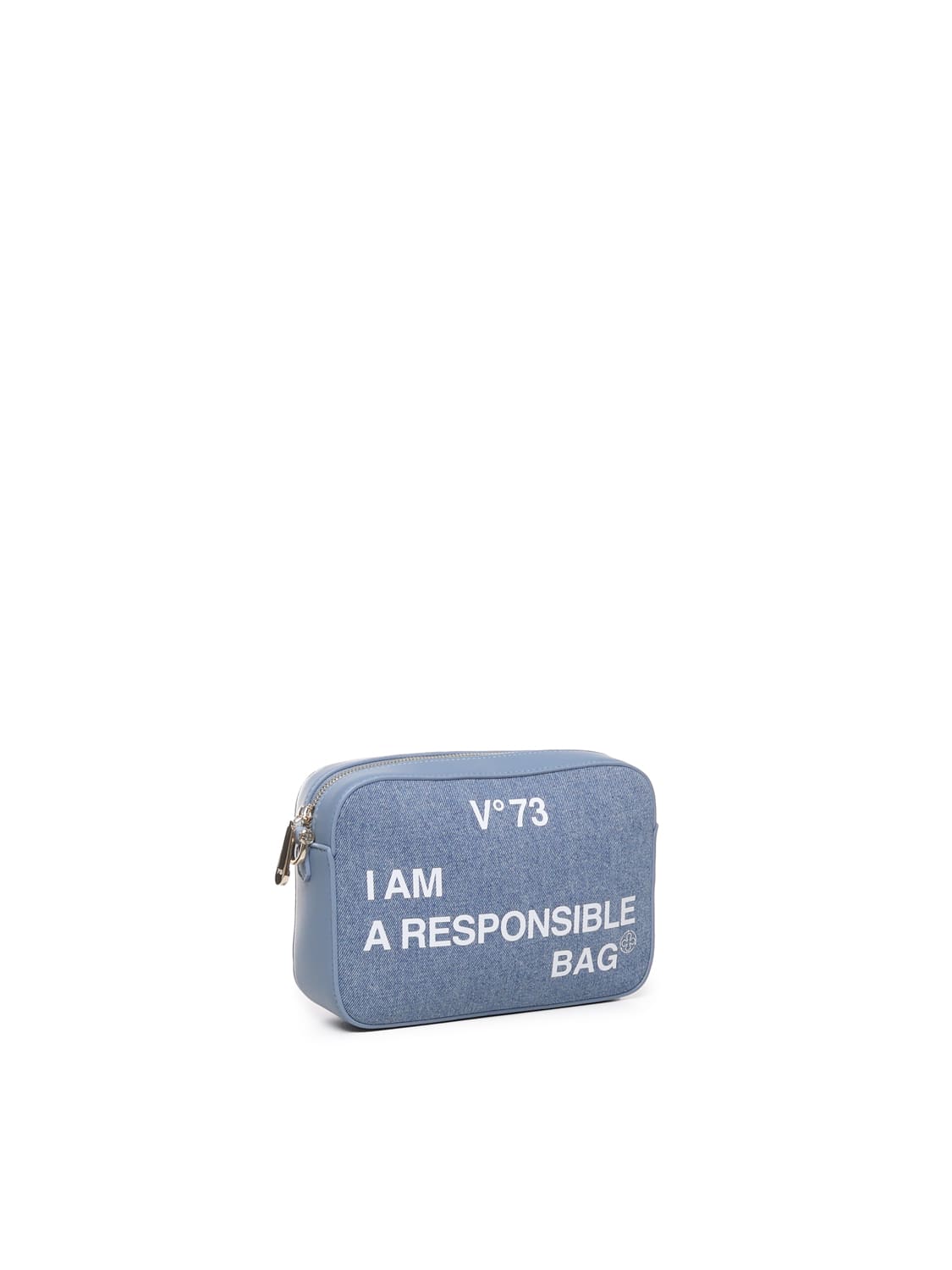 V73 Responsibility Logo-print Shoulder Bag In Denim