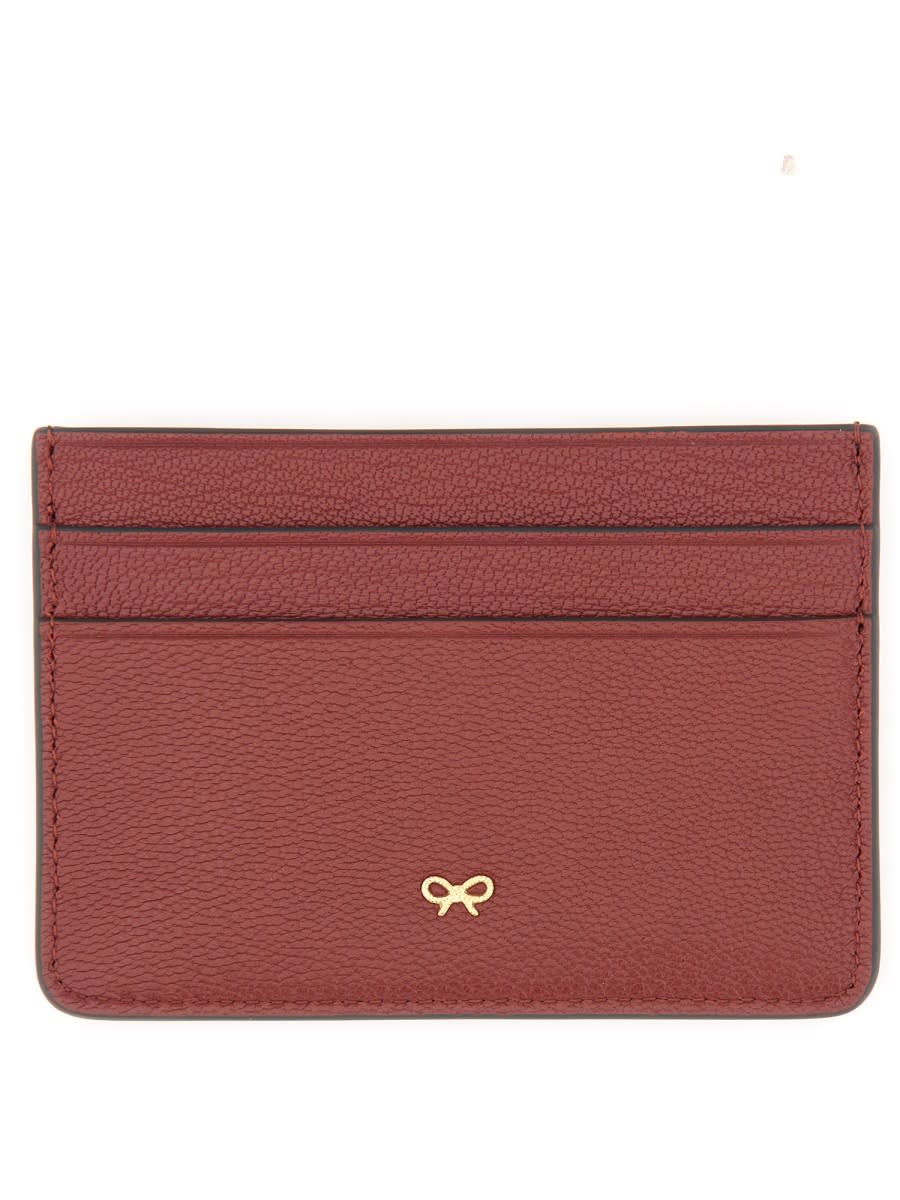 Shop Anya Hindmarch Eyes Card Holder In Bordeaux