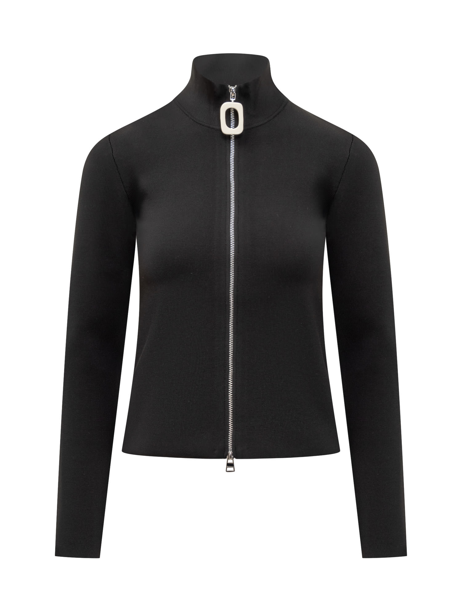 Shop Jw Anderson Fitted Zip Cardigan In Black