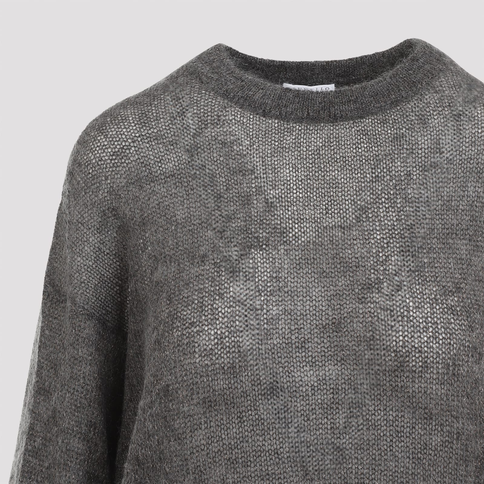 Shop Brunello Cucinelli Mohair Lame Sweater In Antracite