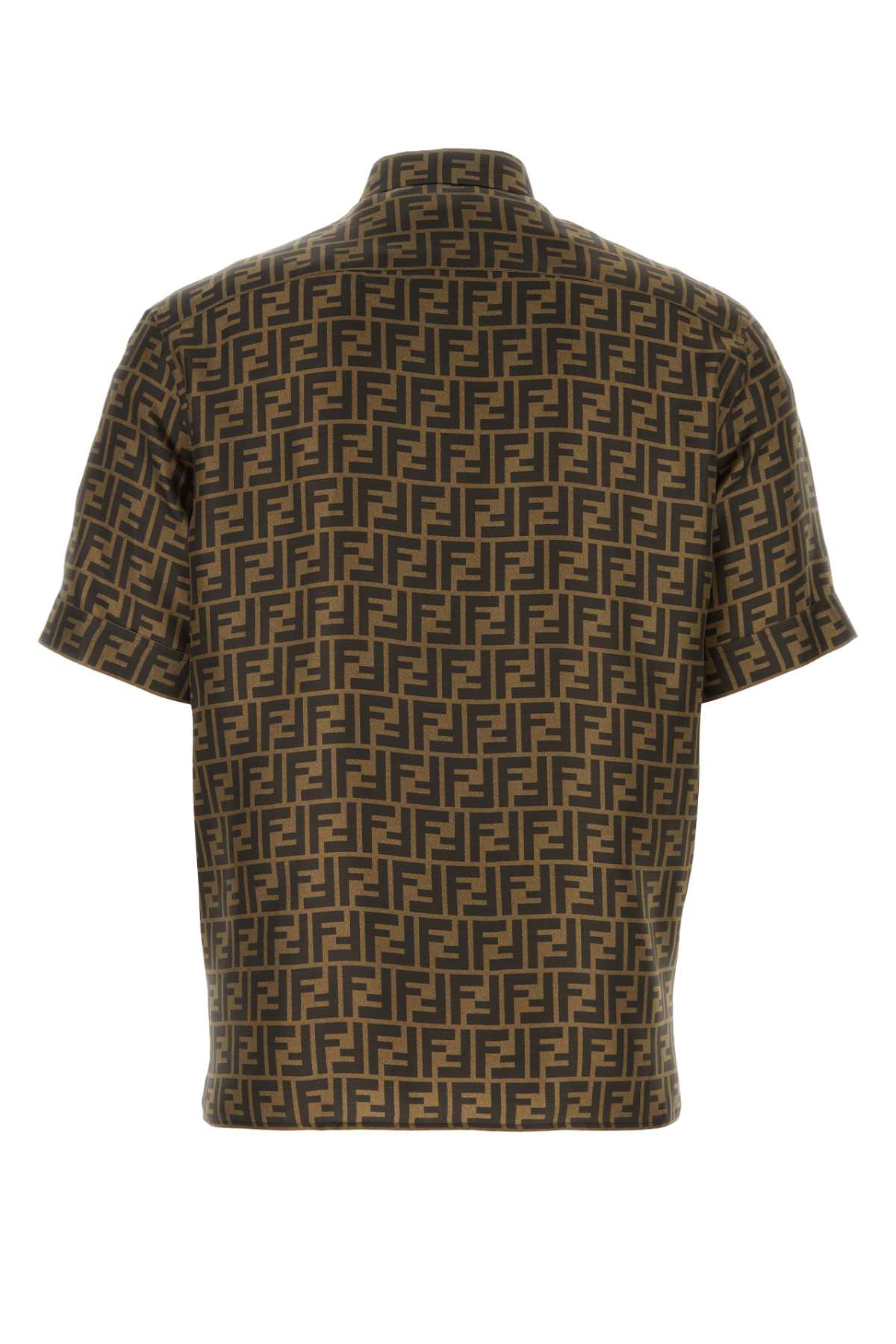 Shop Fendi Printed Silk Shirt In Marrone