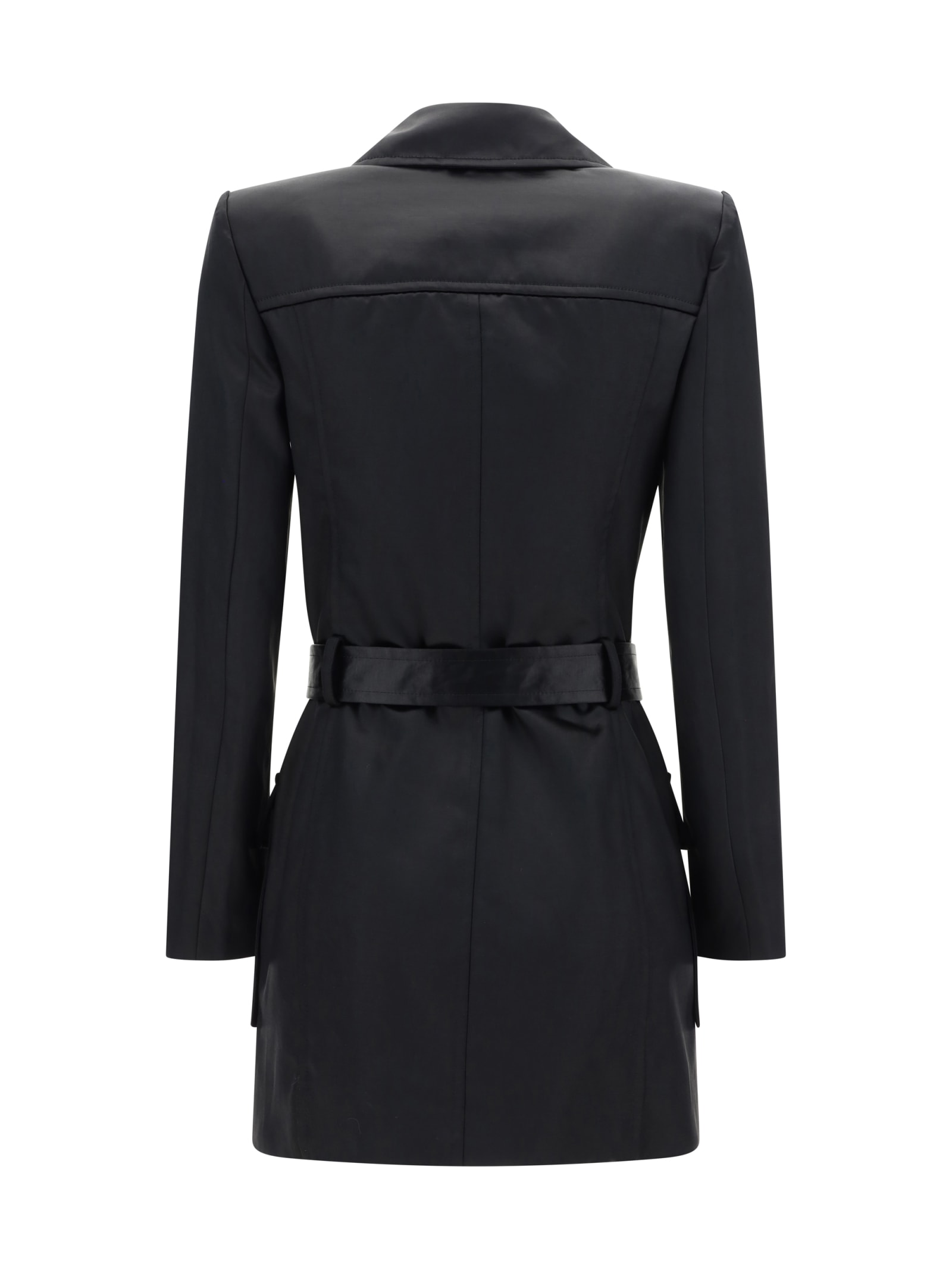 Shop Saint Laurent Double-breasted Trench In Black