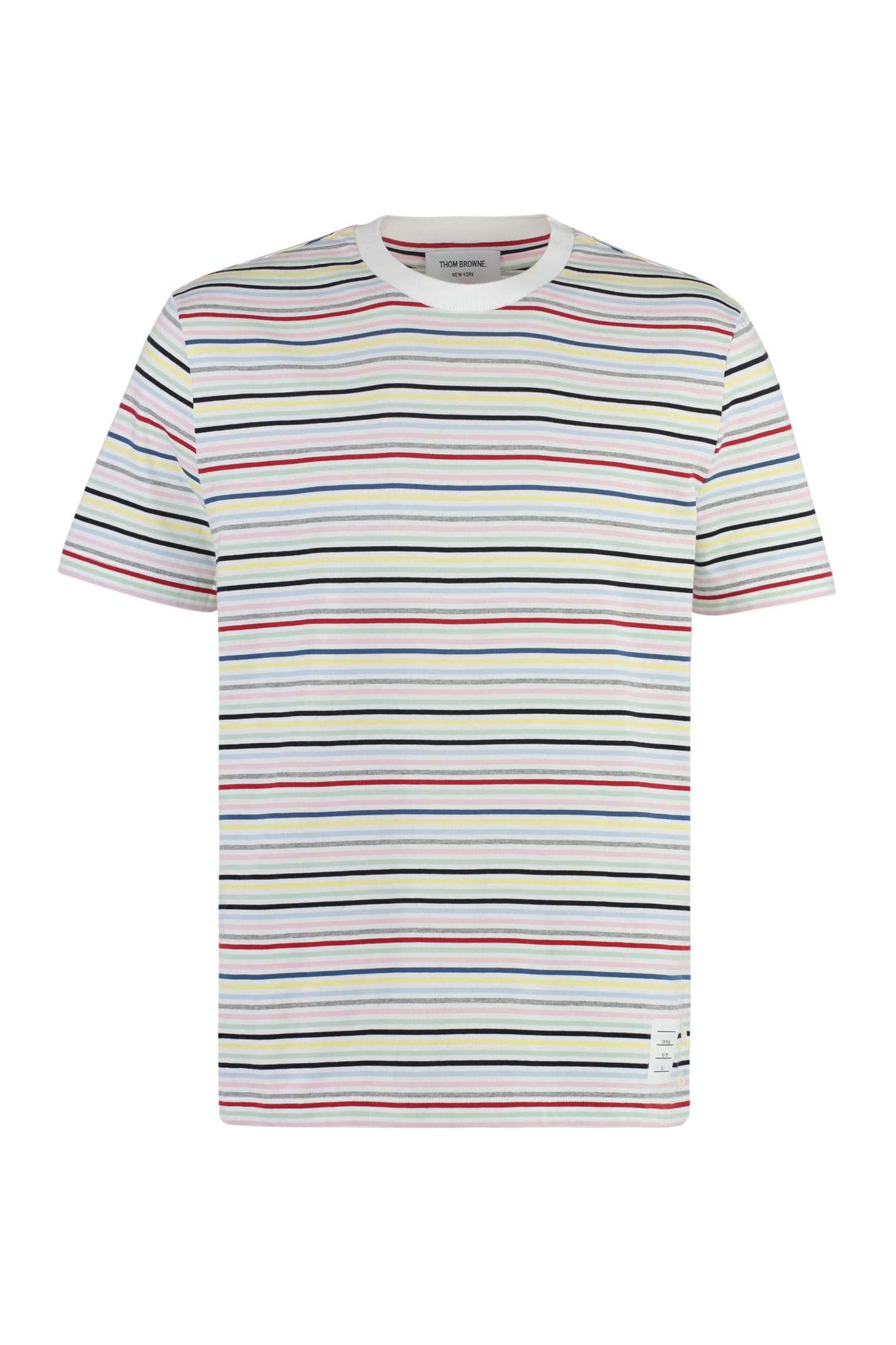 Thom Browne Striped Short-sleeve T-shirt In Multi-colour
