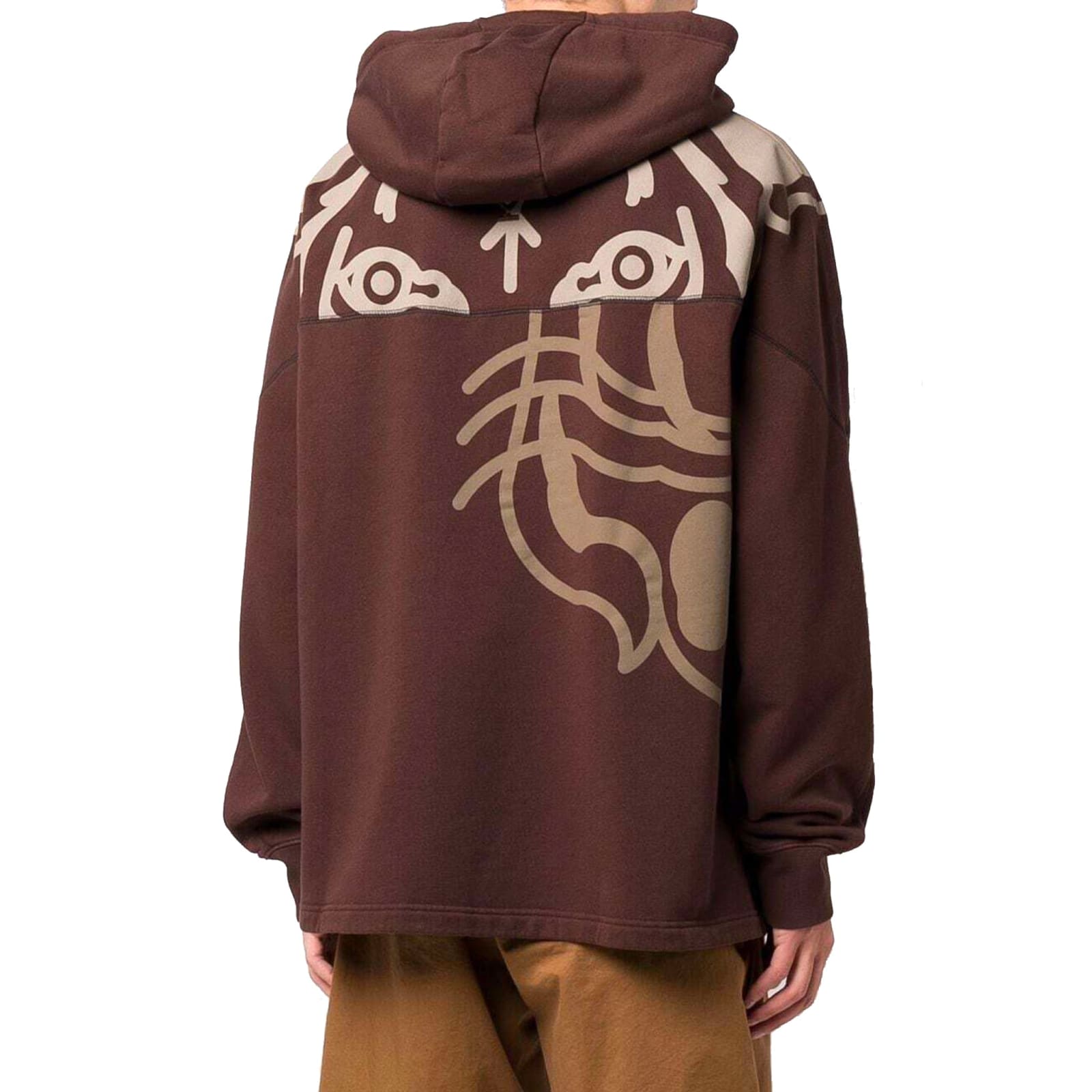 Shop Kenzo Tiger-print Pullover Hoodie Sweatshirt In Brown