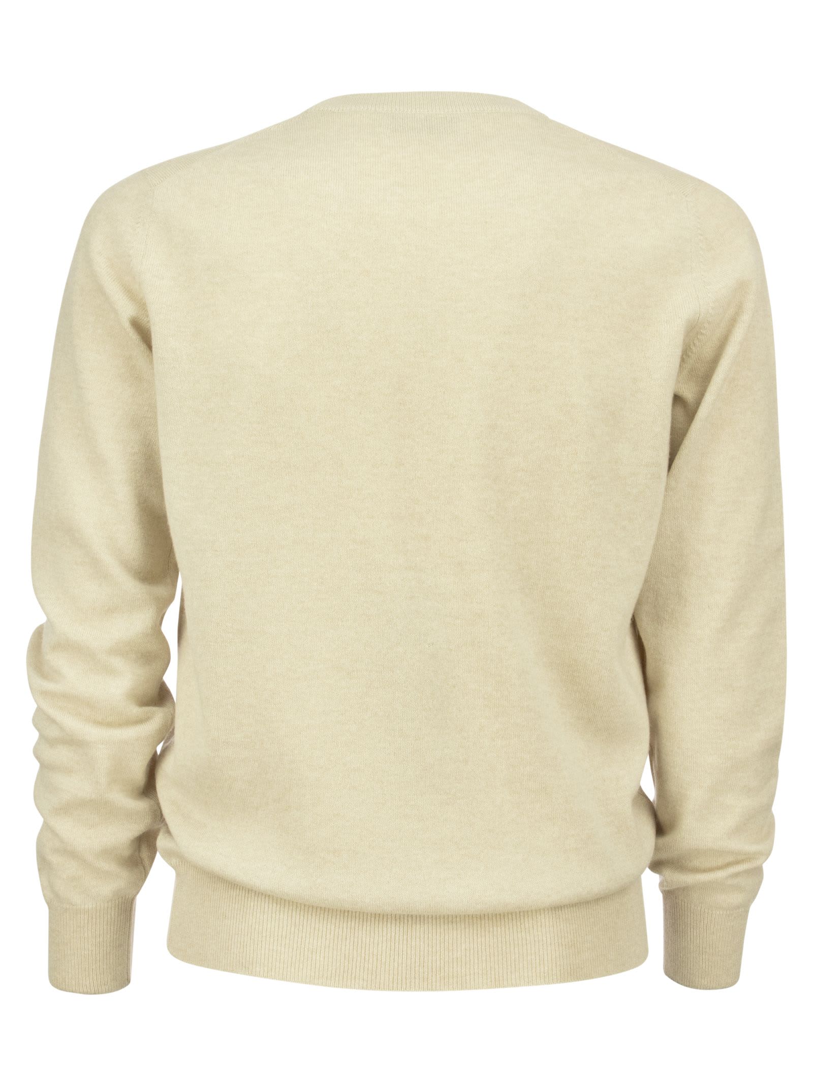 Shop Brunello Cucinelli Pure Cashmere Crew-neck Sweater  In Sand