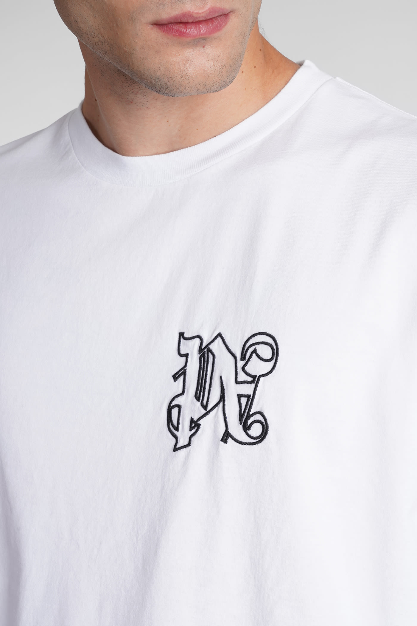 Shop Palm Angels T-shirt In White Cotton