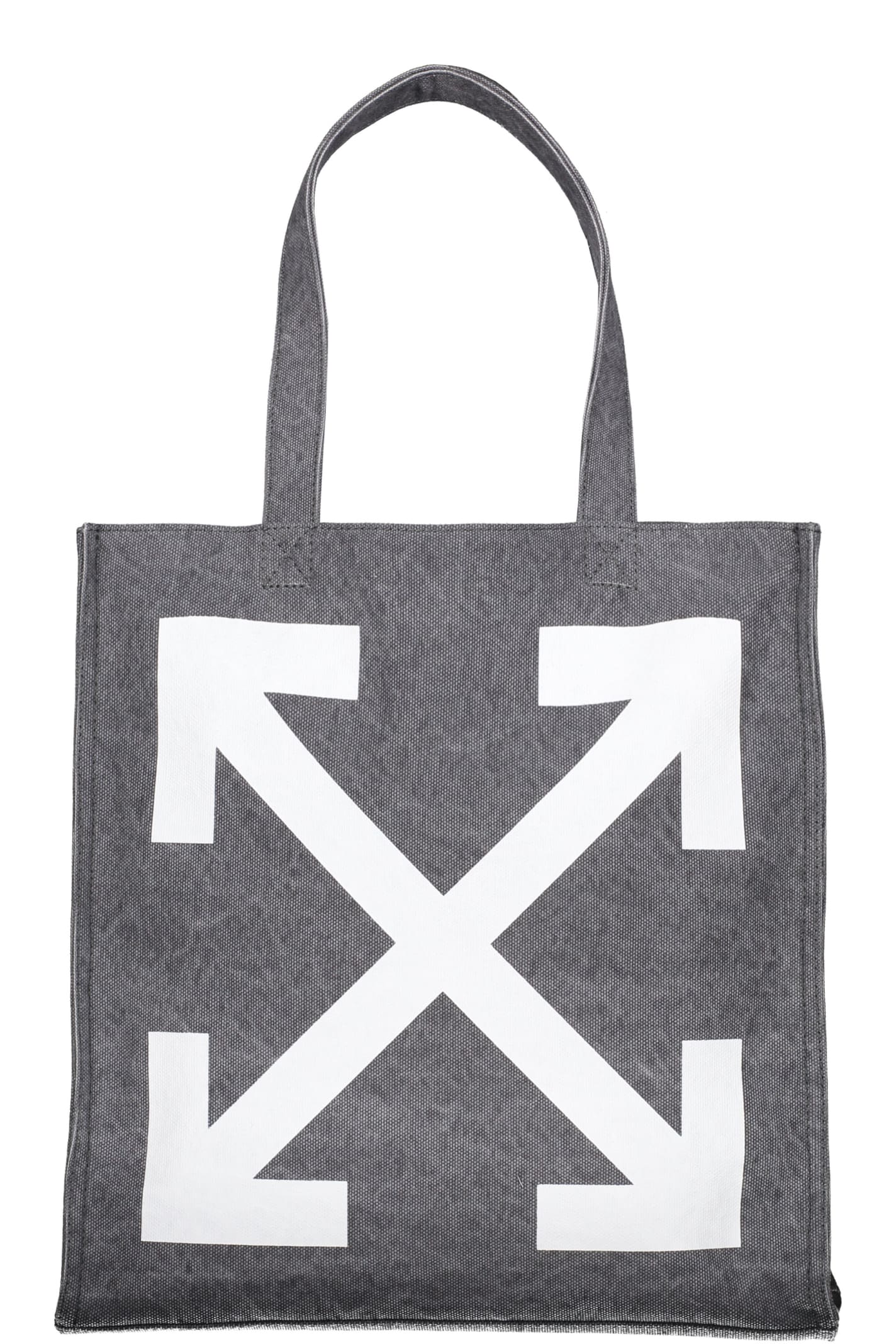 Off-white Logo Detail Tote Bag In Grey