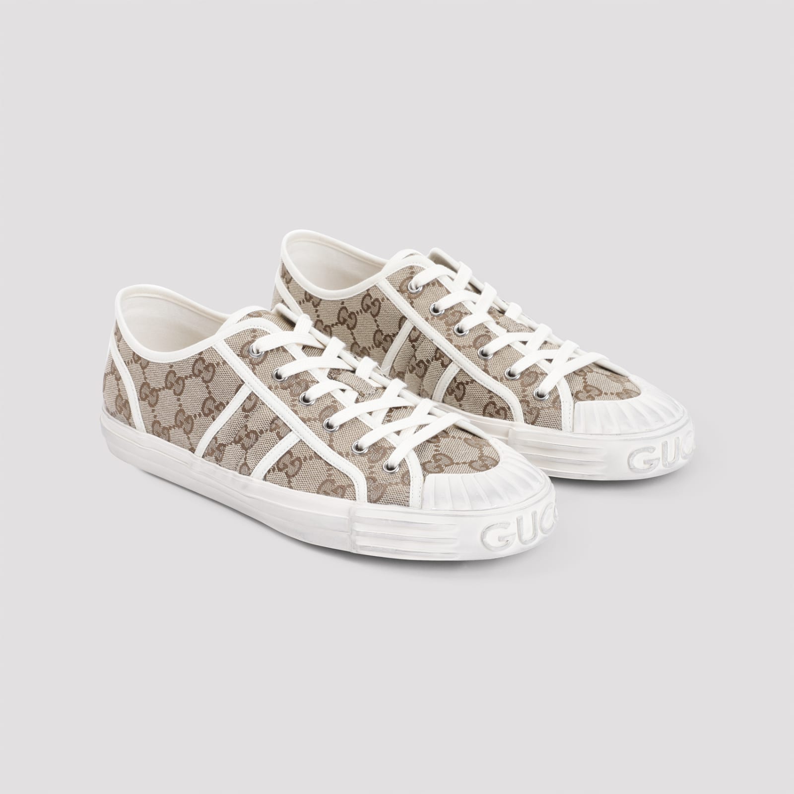 Shop Gucci Julio Gg Sneakers In Beige Ebony