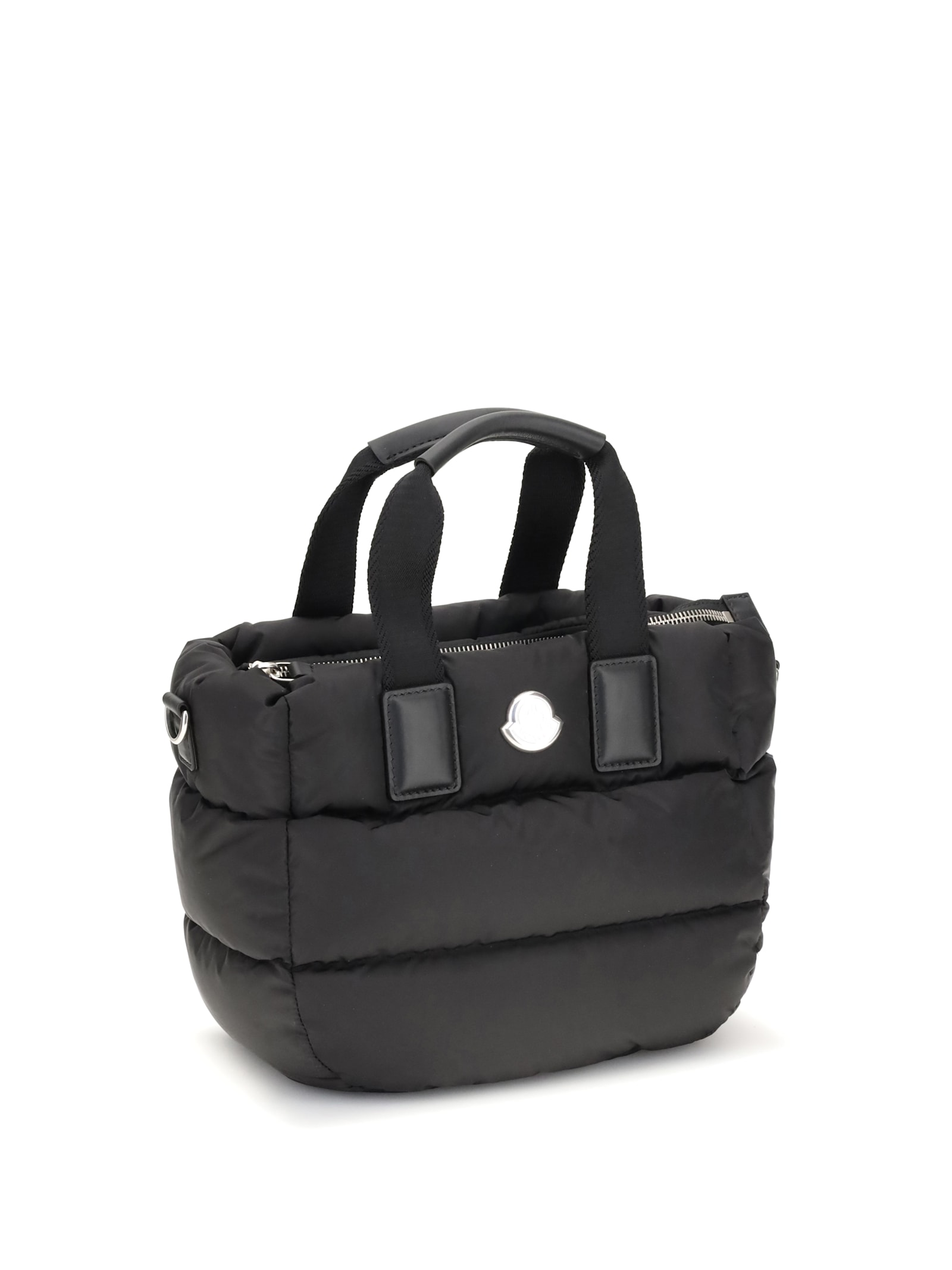 Moncler Borsa A Mano Caradoc Mini In Tessuto Nero Donna