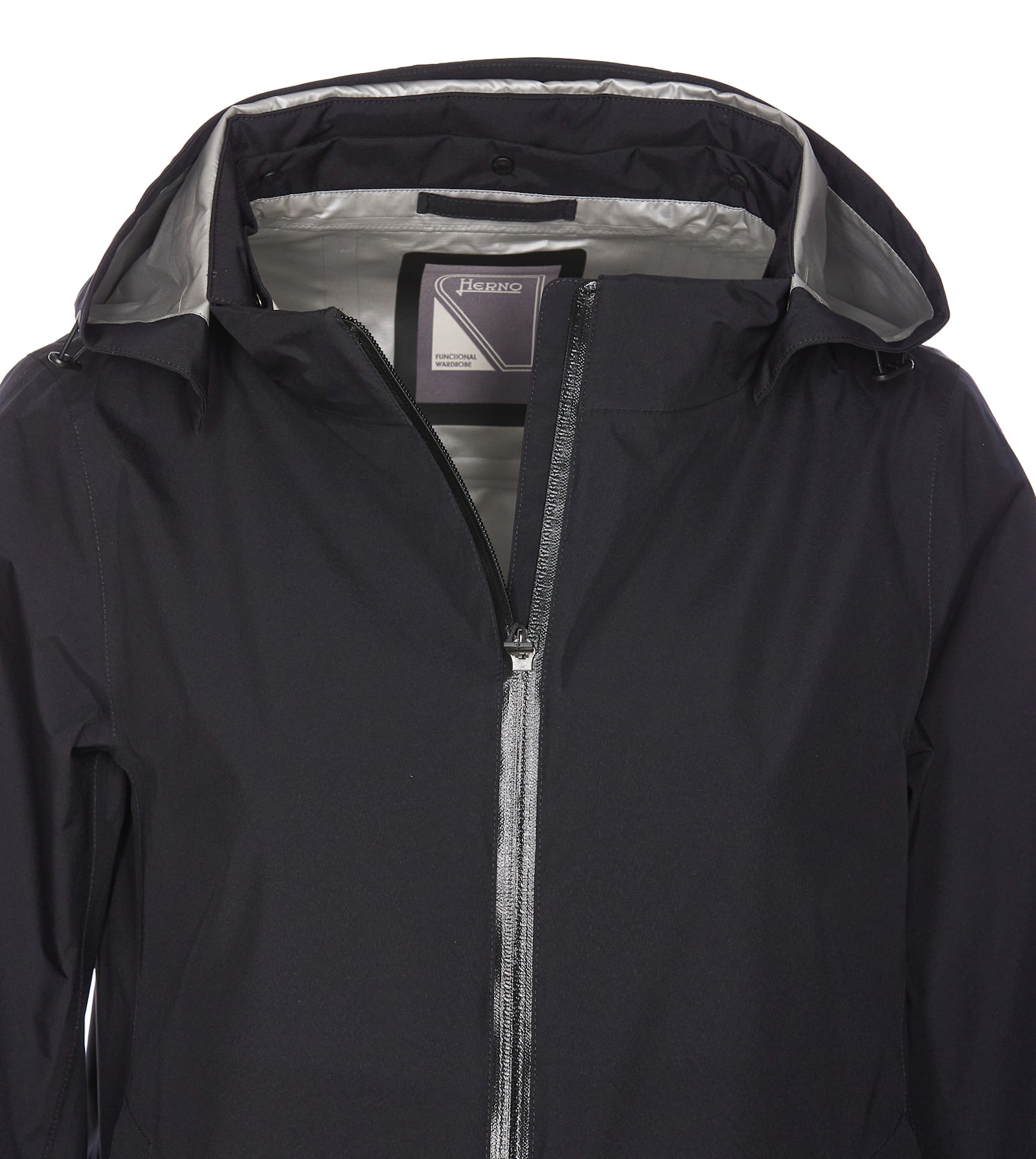Herno Goretex New Paclite Zipper Cape In Black