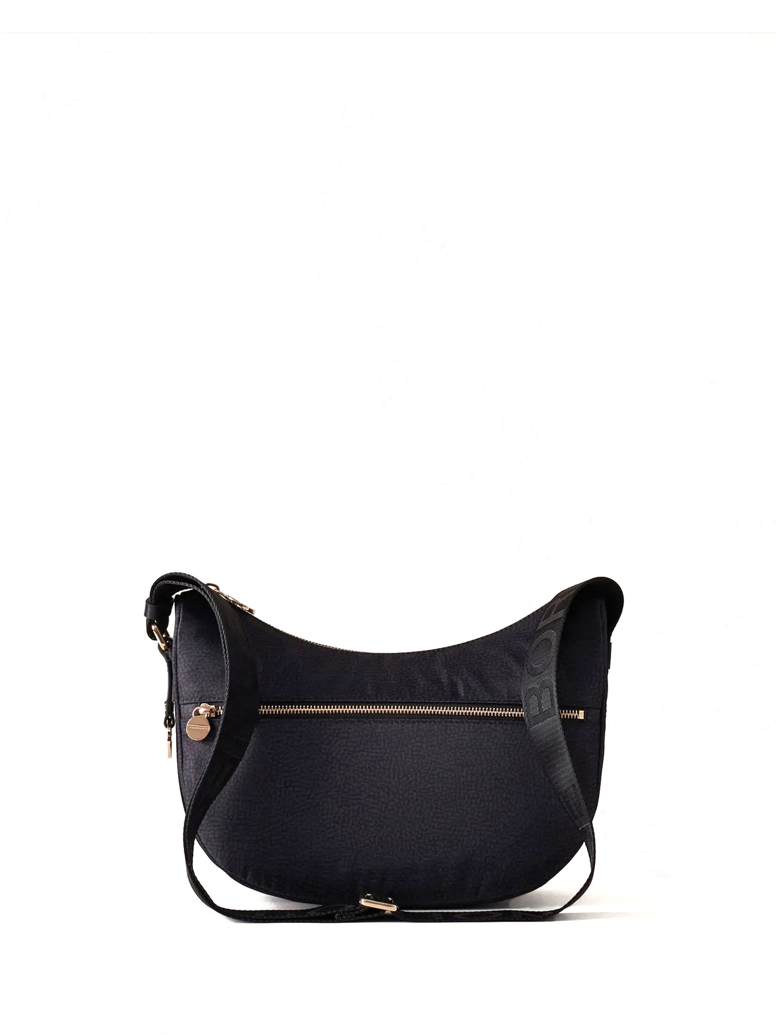 Shop Borbonese Small Luna Bag In Nylon With Op Motif  In Black