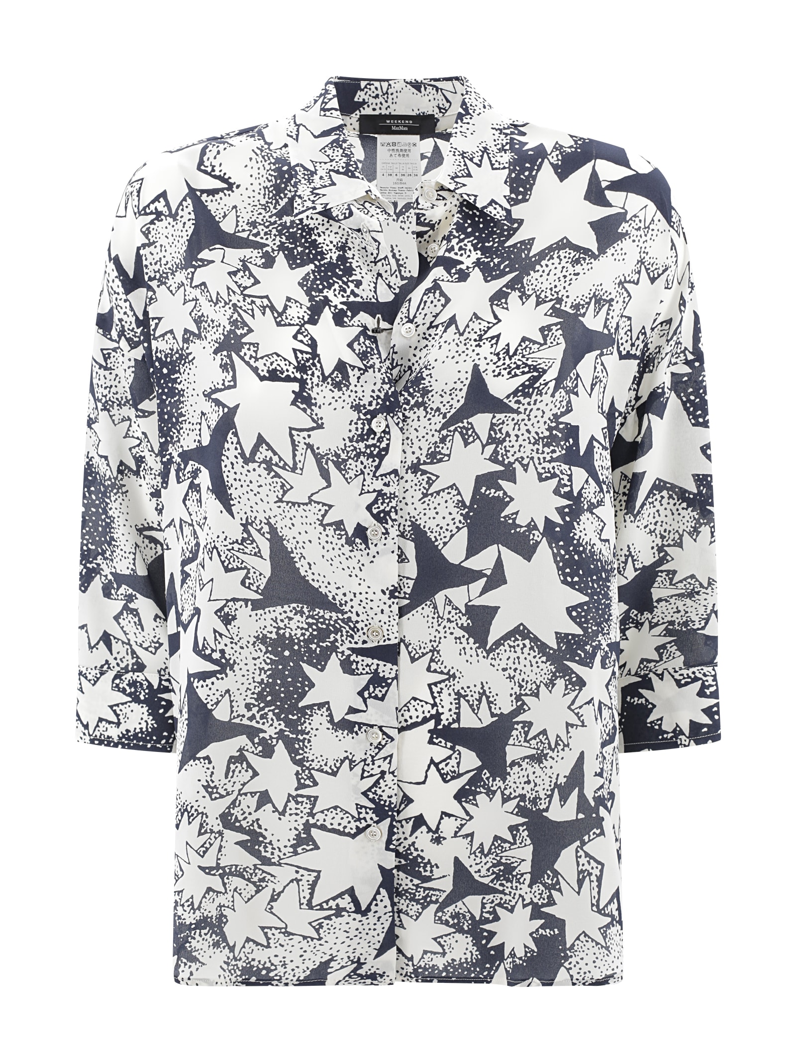 Shop Weekend Max Mara Printed Silk Flared Shirt In Fantasia