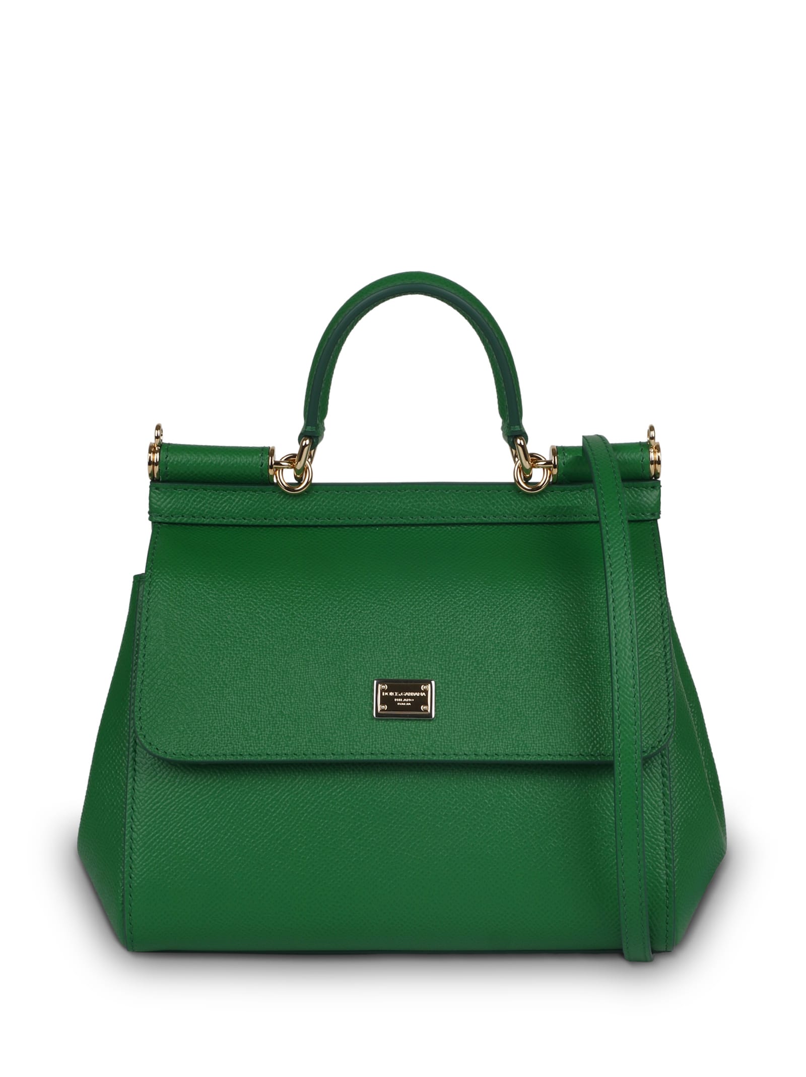 Shop Dolce & Gabbana Sicily Mini Leather Tote Bag In Green