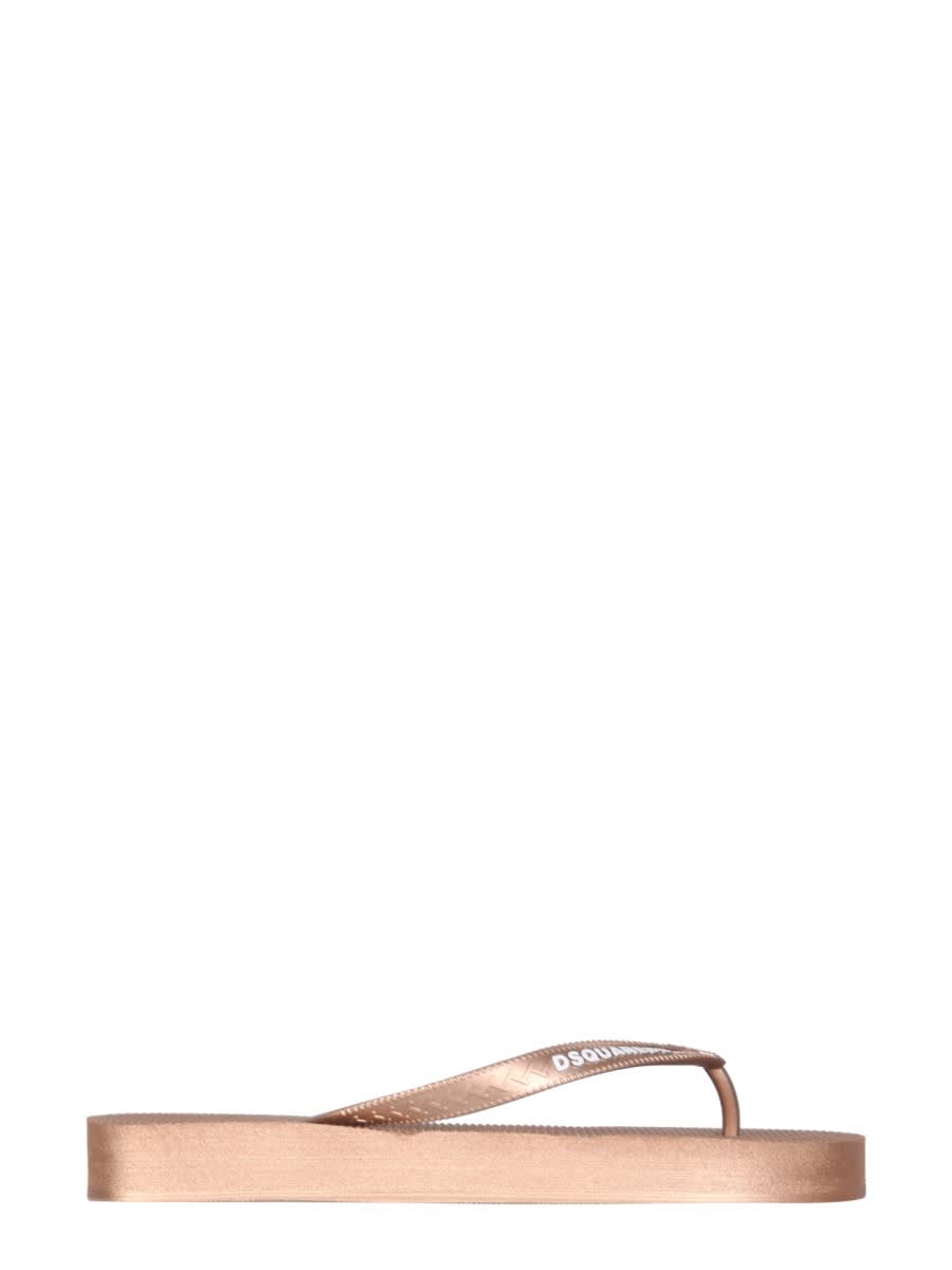 Shop Dsquared2 Rubber Thong Sandals In Pink