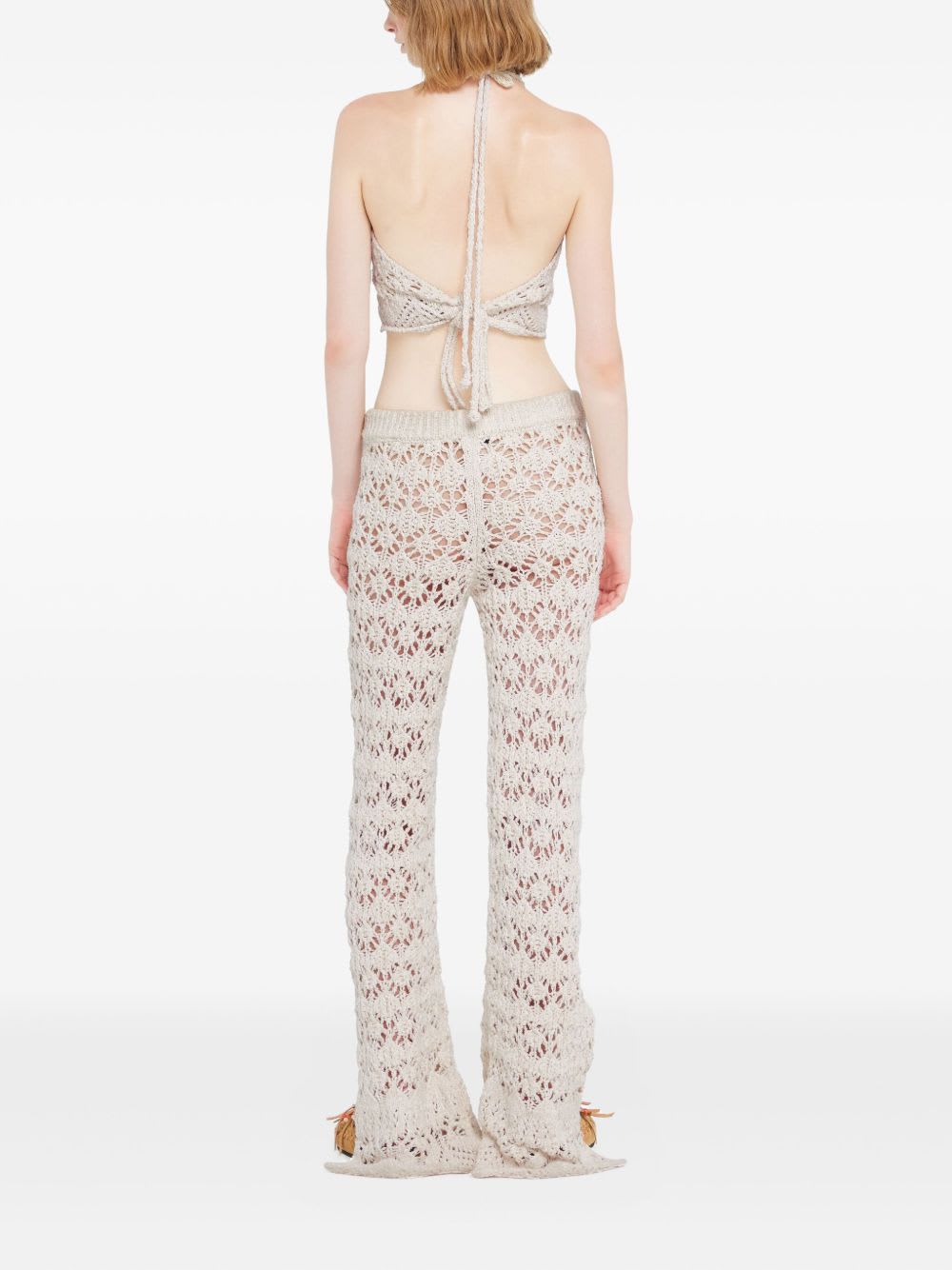 Alanui Lagoon Romance Cotton-blend Crochet Crop Top In White