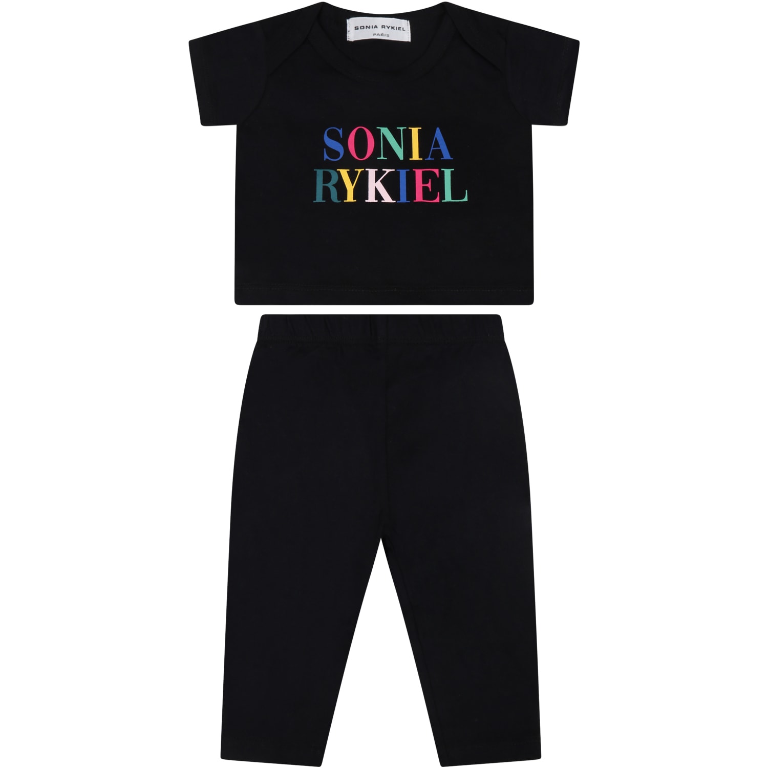 Sonia Rykiel Black Set For Babygirl With Logo