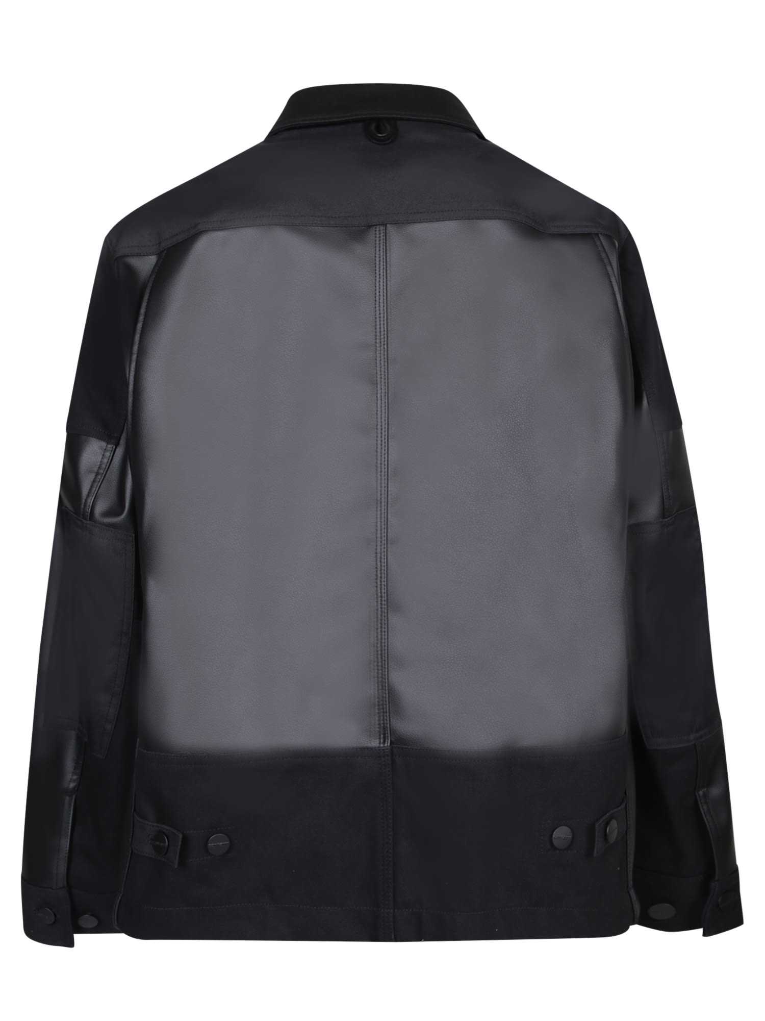 Shop Junya Watanabe Black Leather Jacket