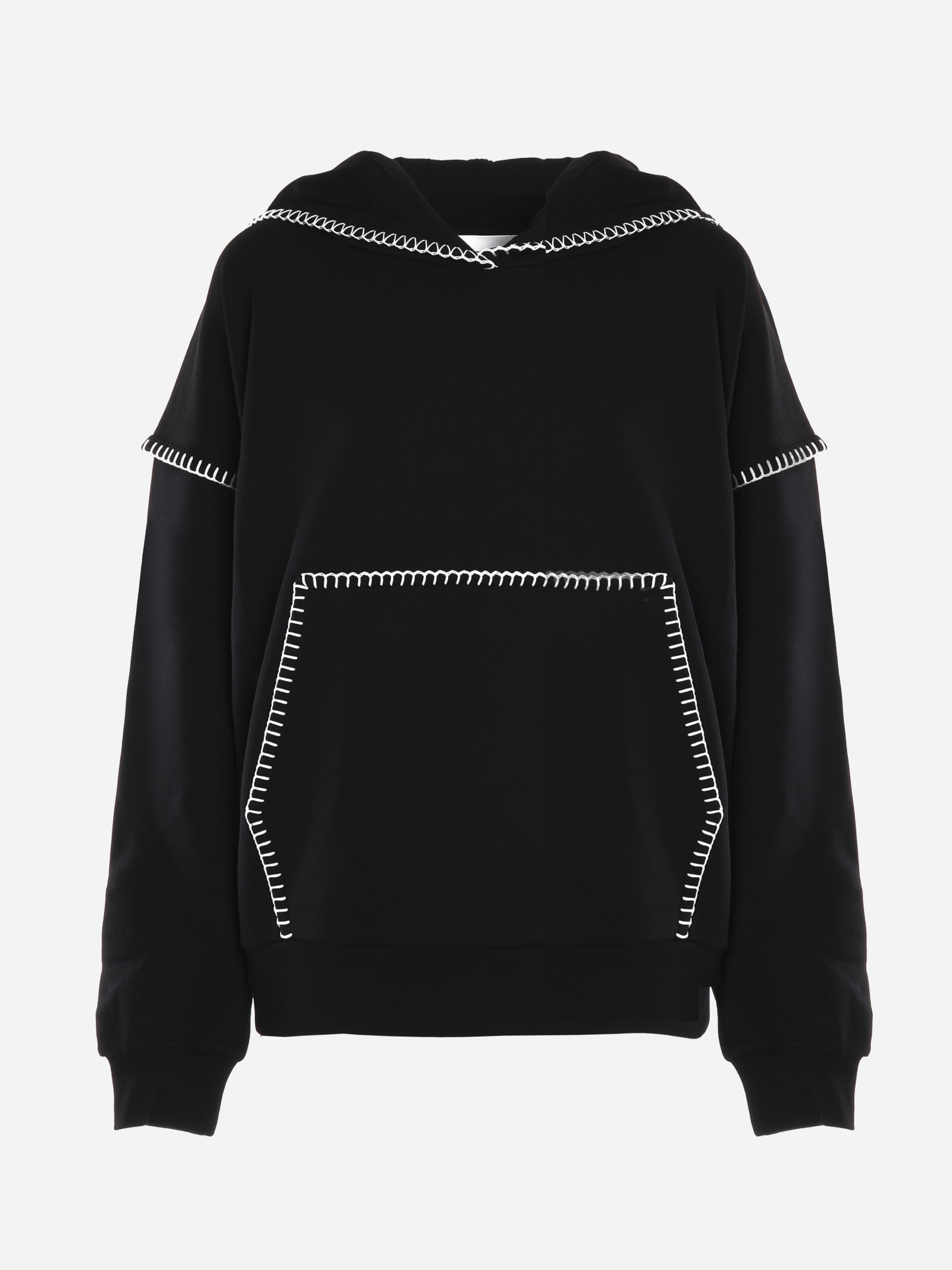 Dondup Cotton Sweatshirt With Contrast Stitching