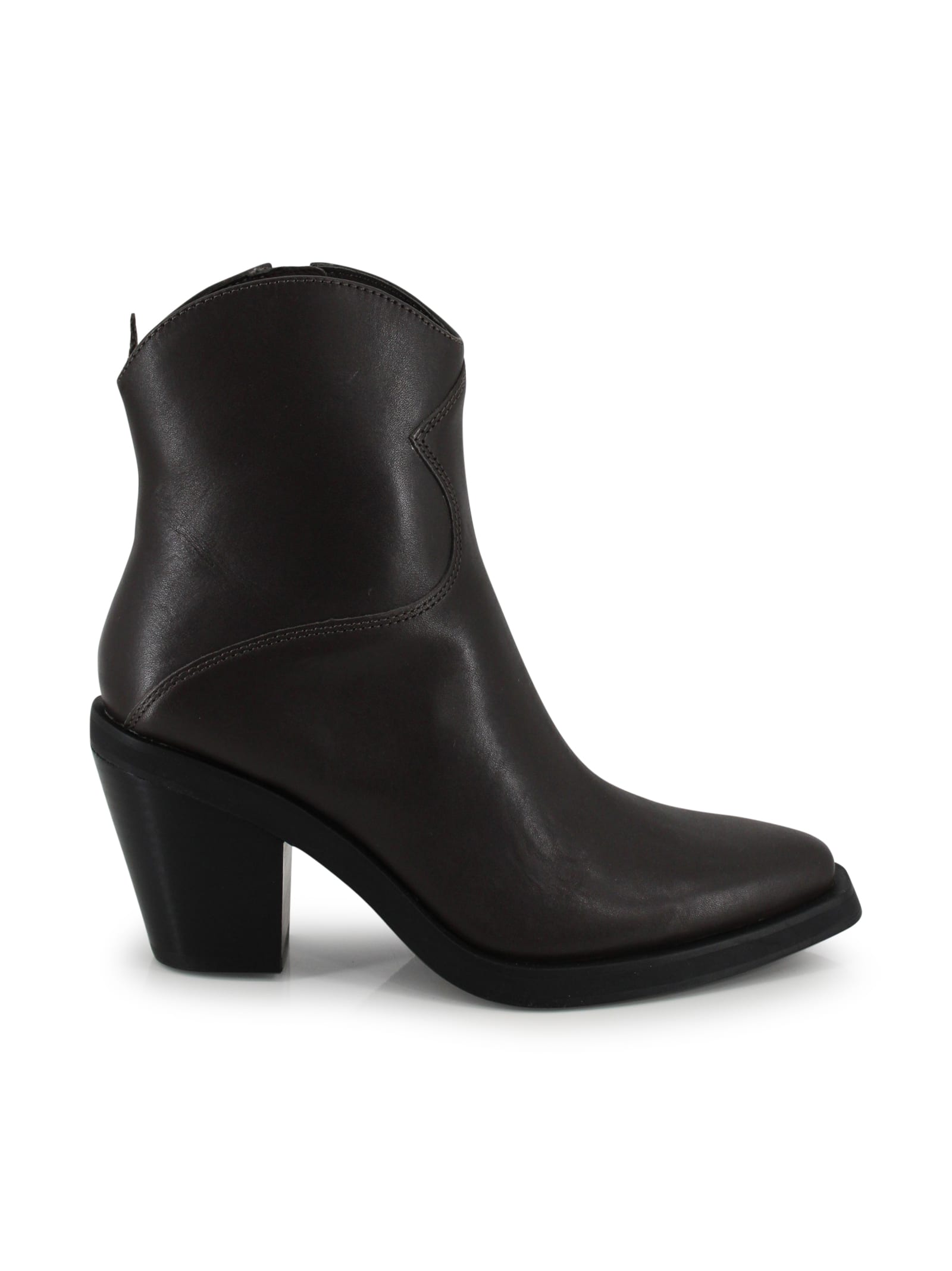 Ash Short Brown Leather Boots In Brown