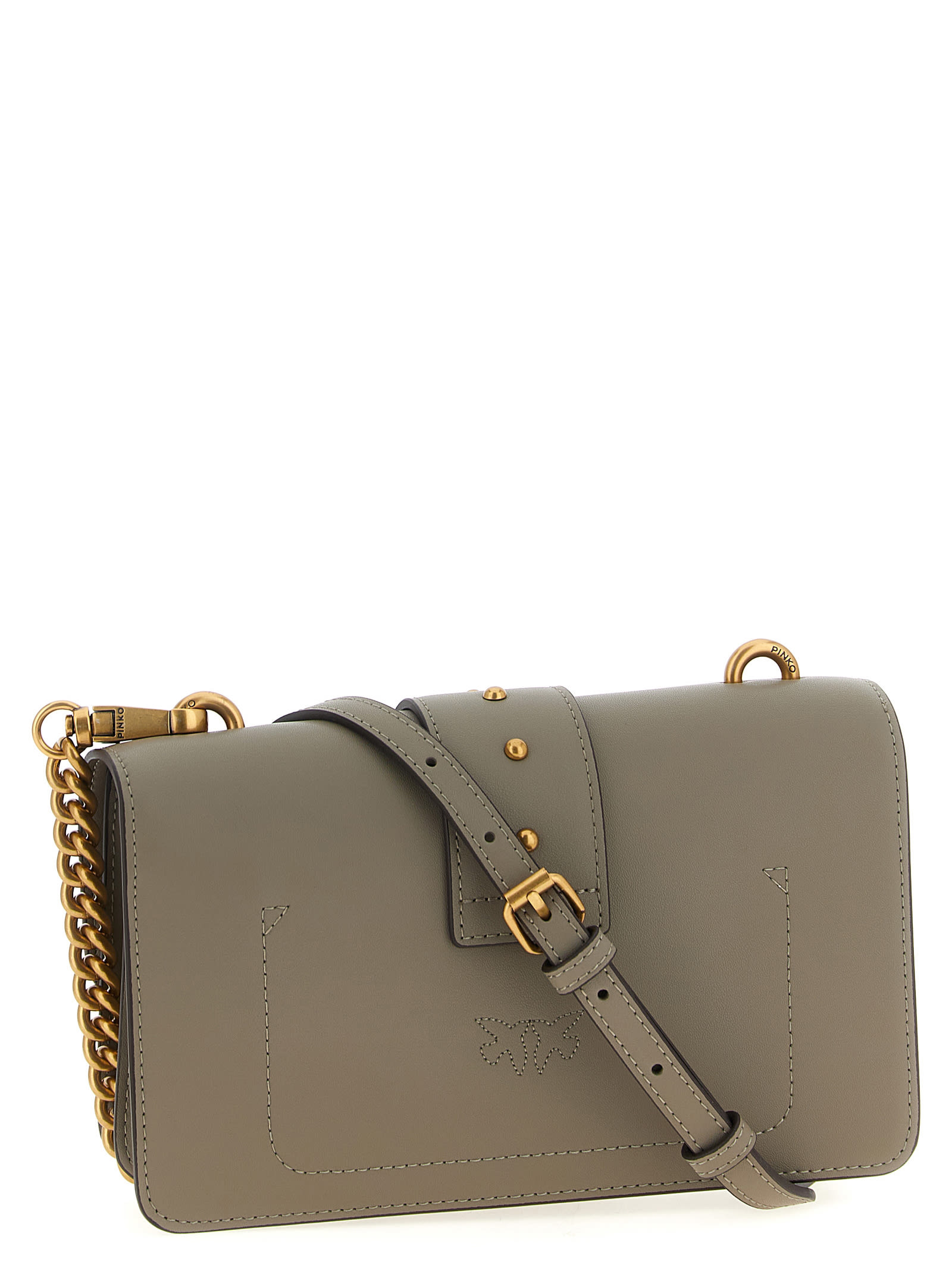 Pinko Love One Mini Crossbody Bag In Gray