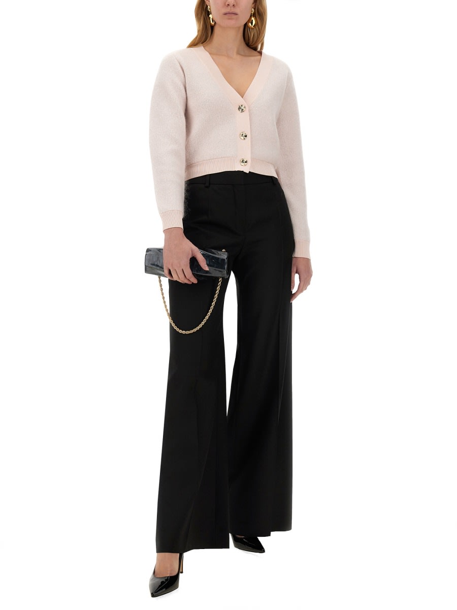 Shop Nina Ricci Wide Gabardine Pants In Black