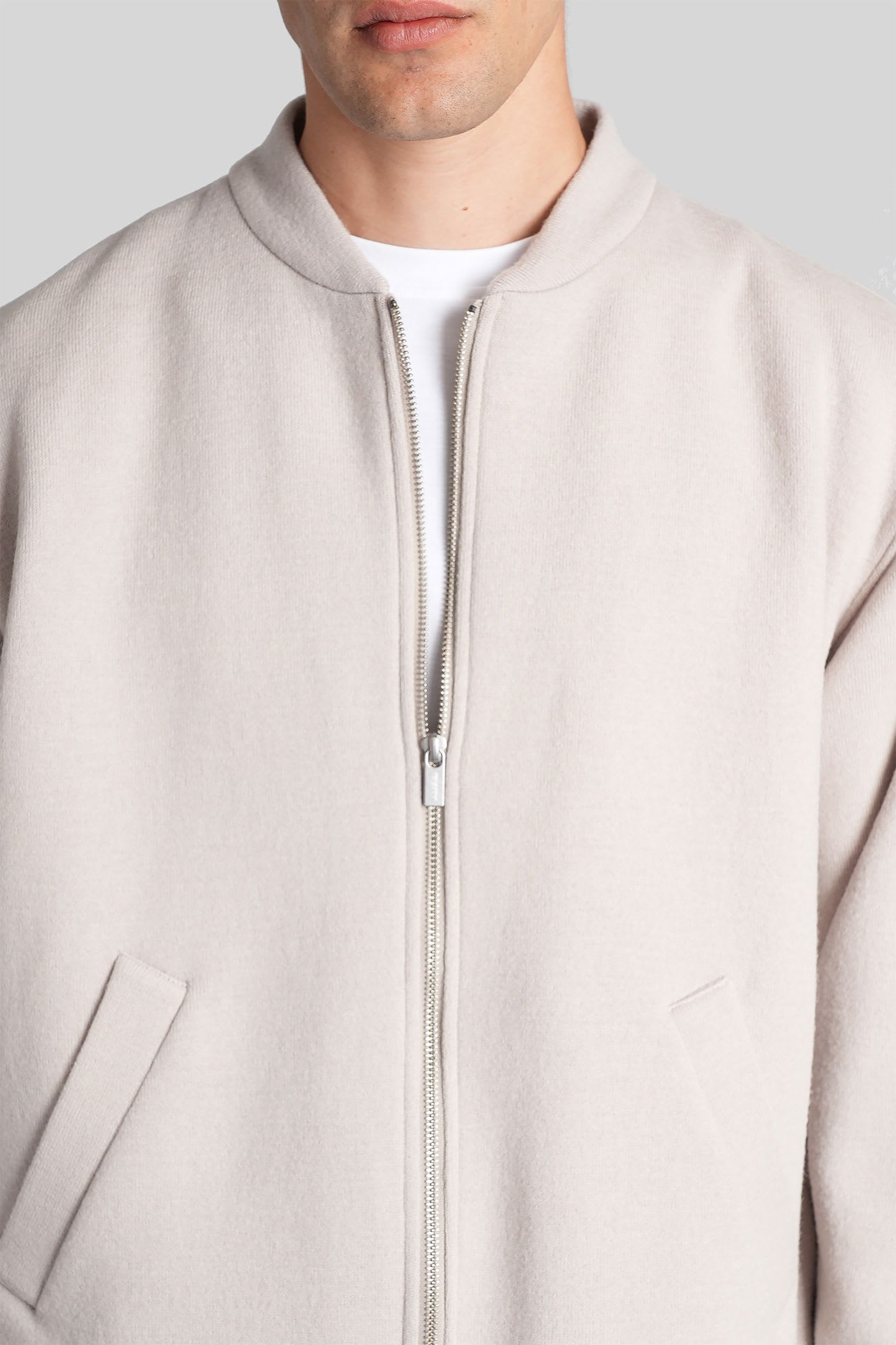 Barena Venezia Gabier Bomber Jacket In Grey Wool In Neutral