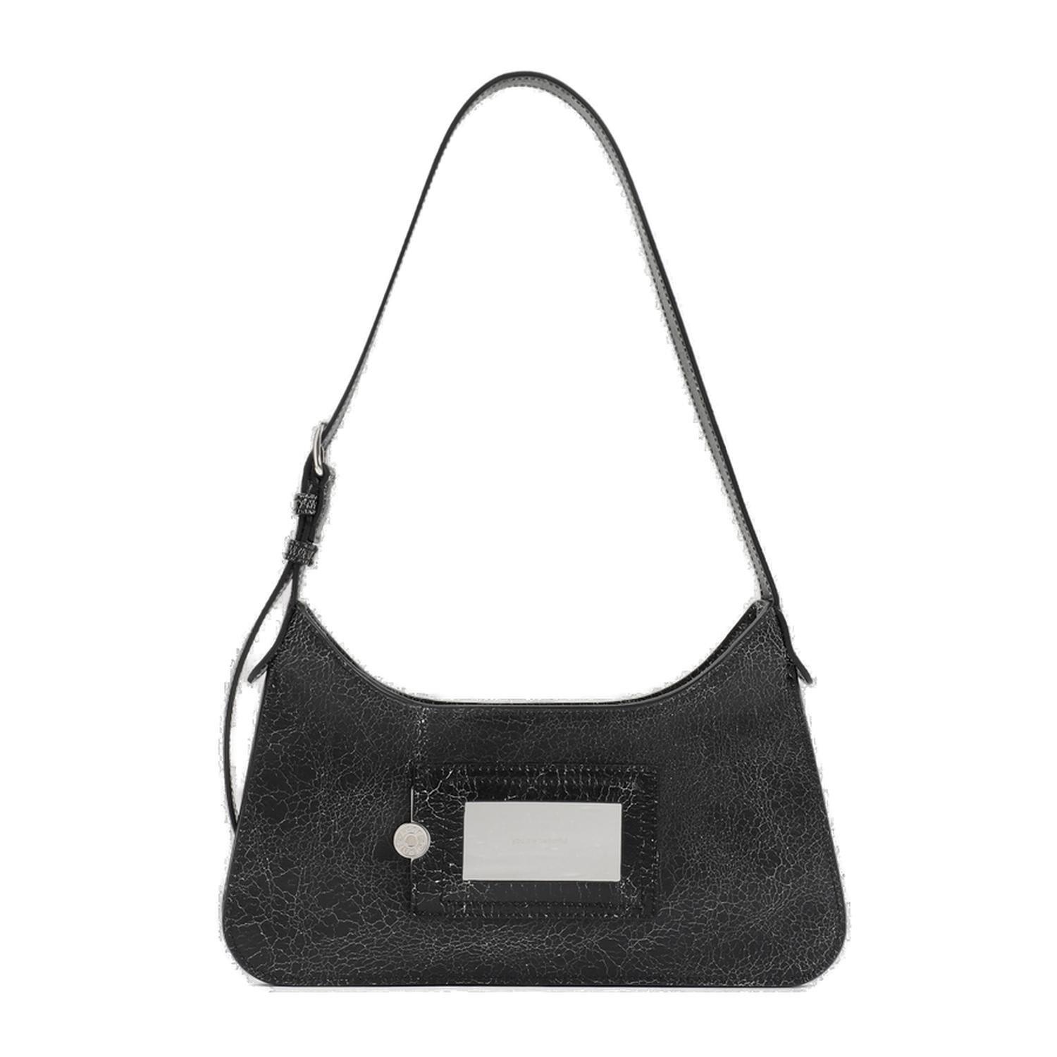 Shop Acne Studios Platt Zip-up Shoulder Bag In 900 Black