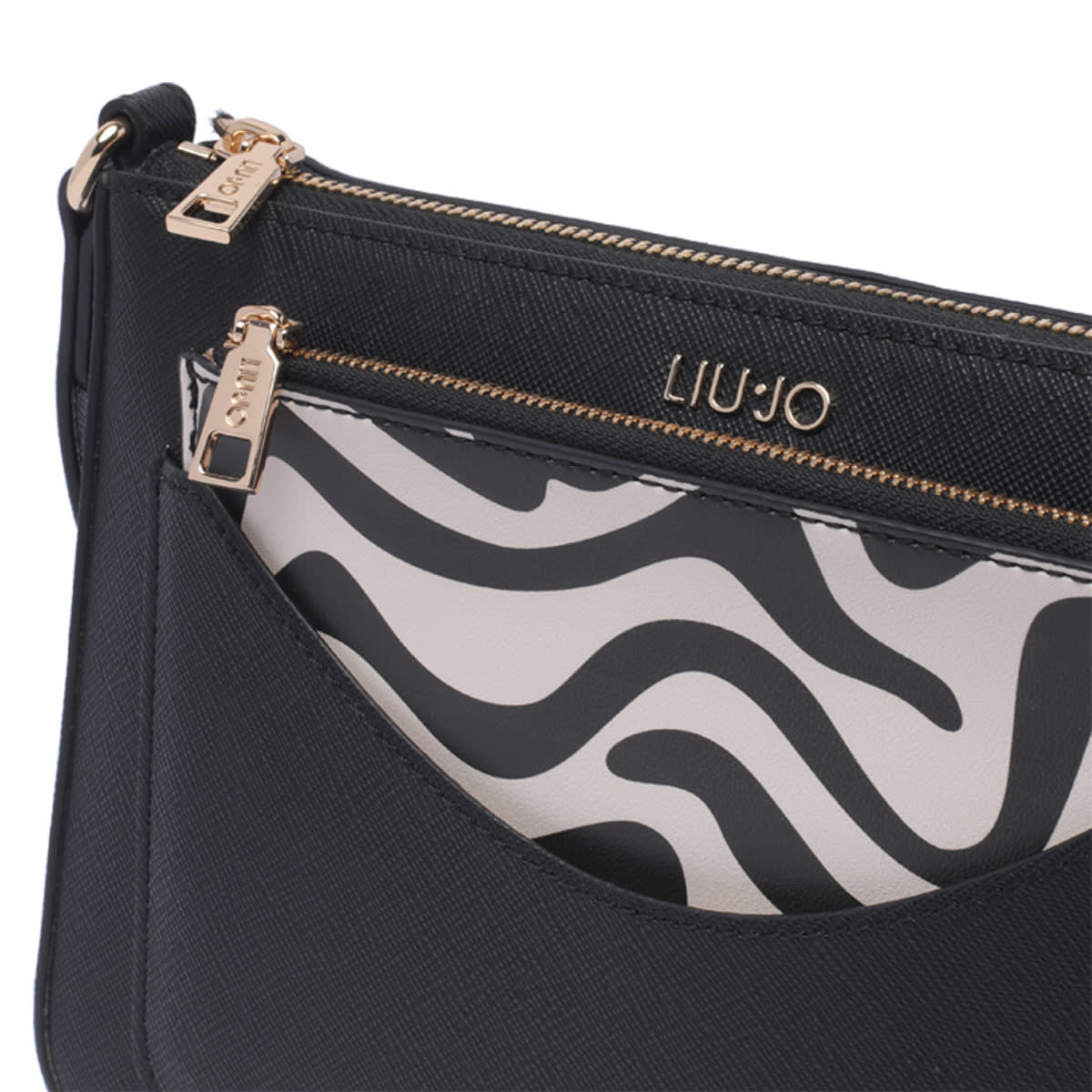 Shop Liu •jo Logo Crossbody Bag In Black