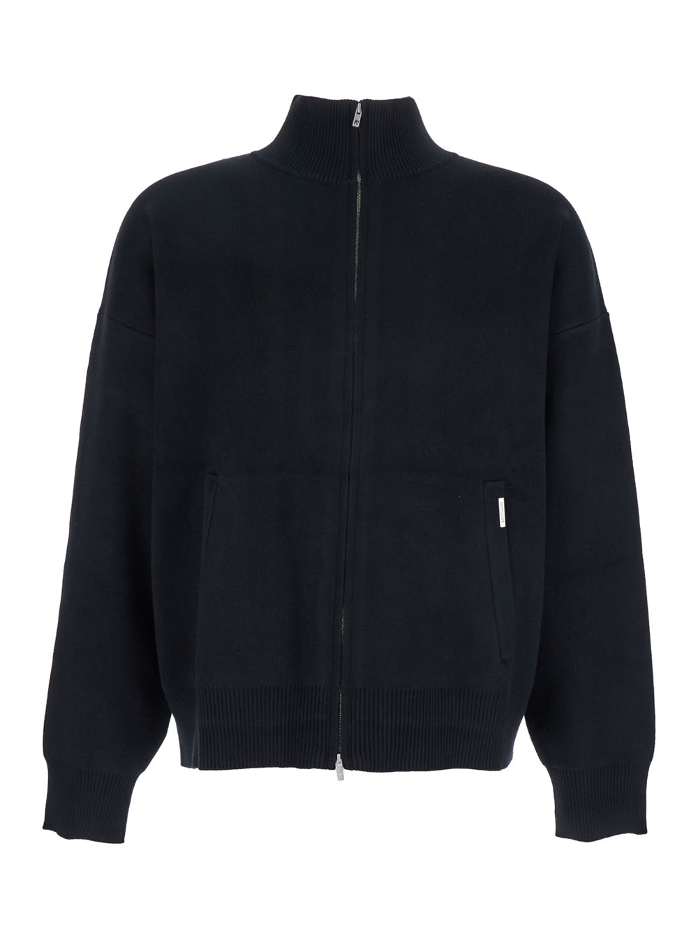 Black Sweatshirt With Logo Embroidery On The Rear And Logo Patch On The Pocket In Cotton Man