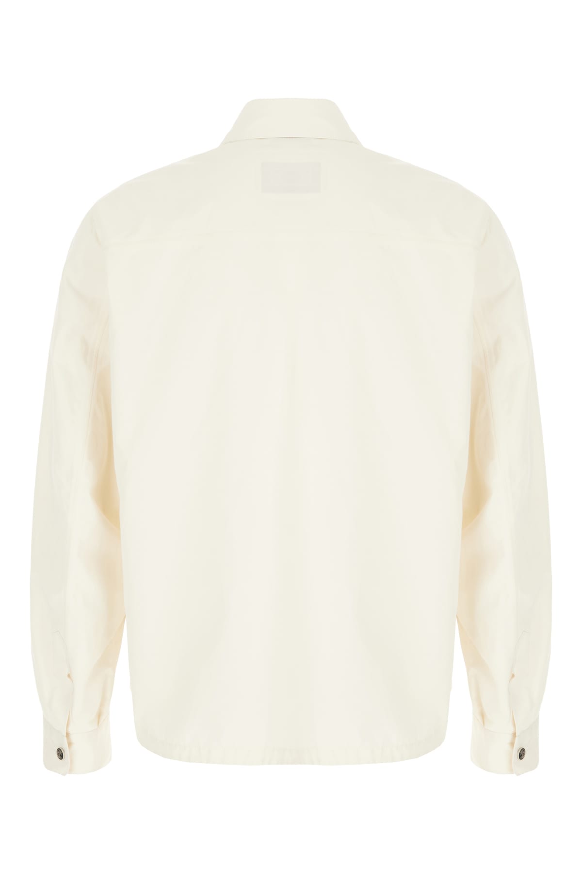 Brunello Cucinelli Men Shirt-style Outerwear Unlined In Water-repellent Microfibre With Heat Tapes In Off White