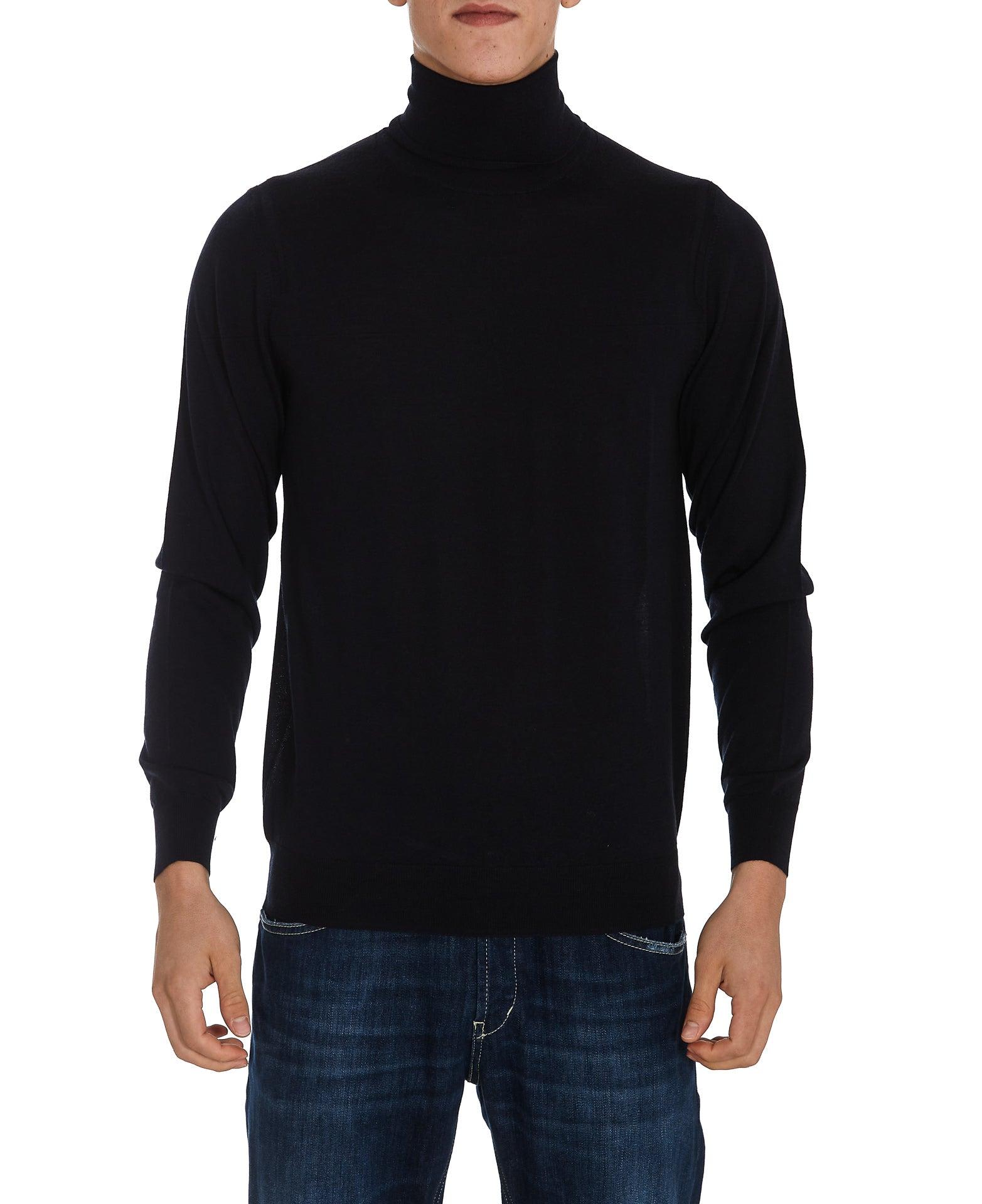 Shop Paolo Pecora Roll Neck Knitted Jumper  In Blue