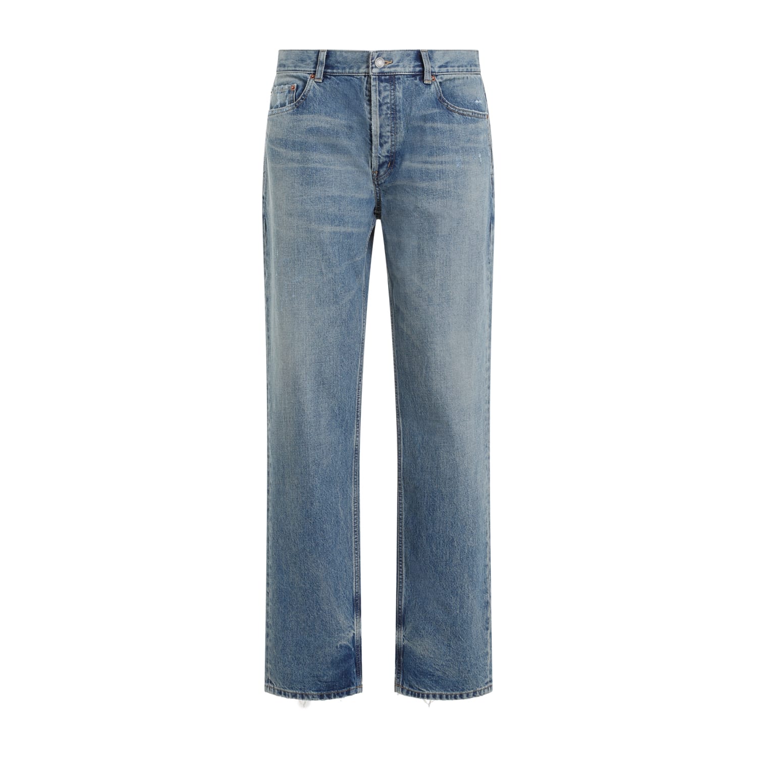 Shop Saint Laurent Relaxed Straight Jeans In Charlotte Blue