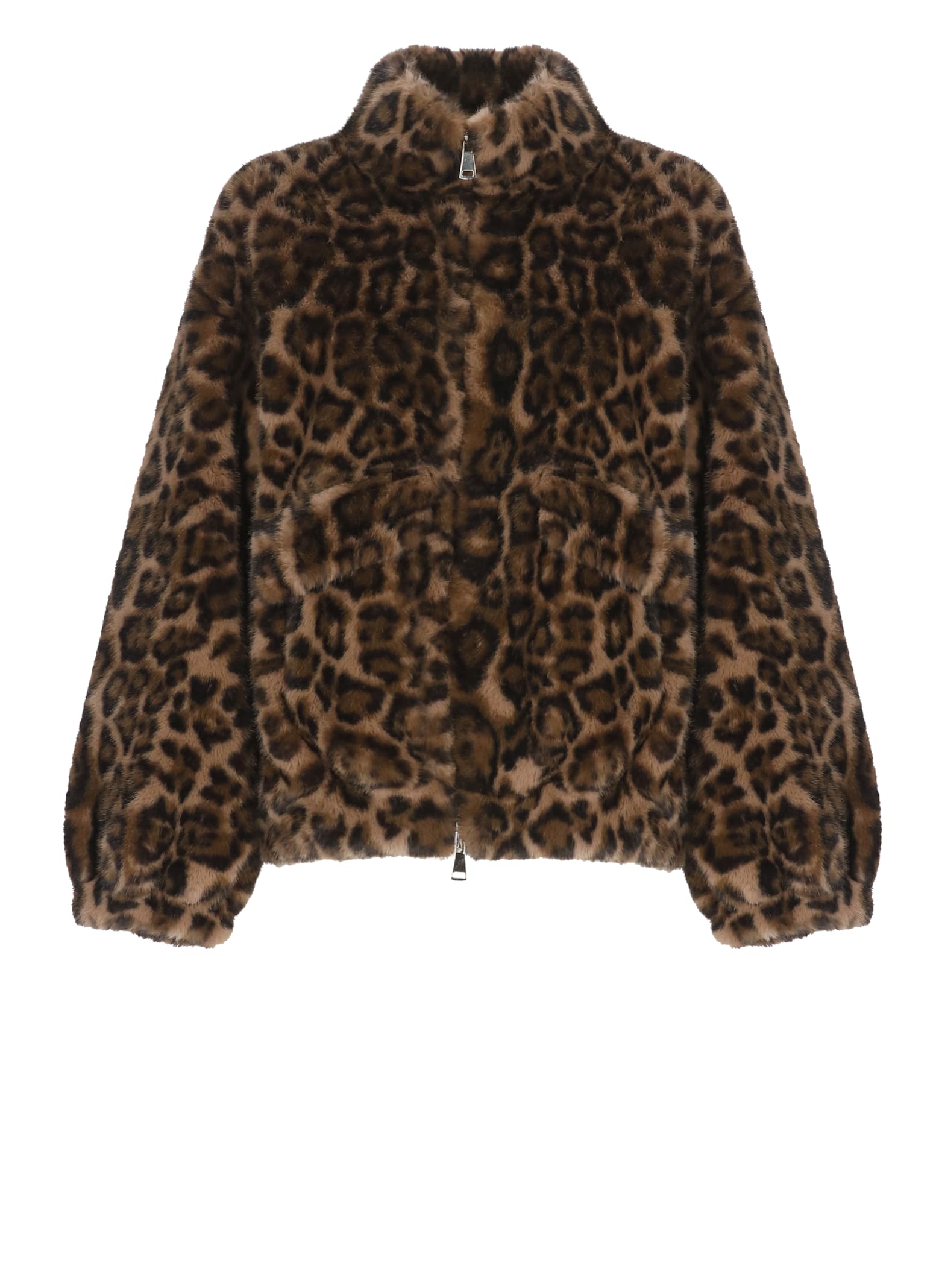 Betta Corradi Faux Fur Coat In Brown