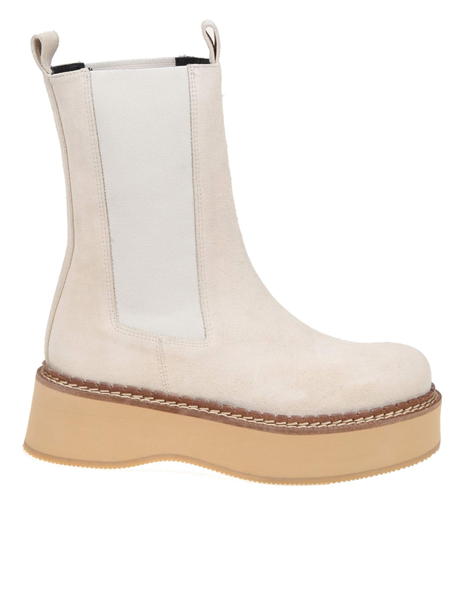 Paloma Barceló Paloma Barcelo Eerin Ankle Boot In Ivory Suede