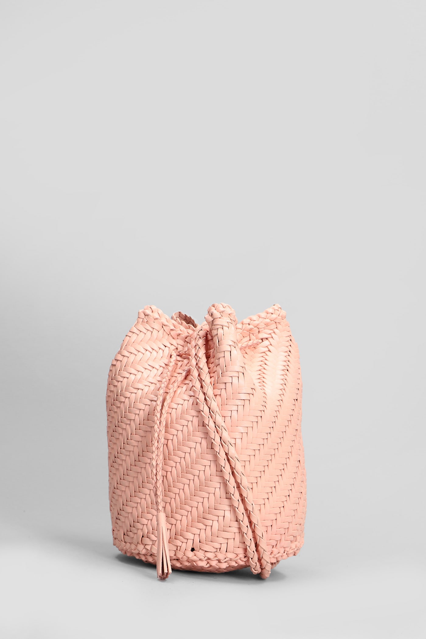 Shop Dragon Diffusion Pompom Double Jump Shoulder Bag In Rose-pink Leather