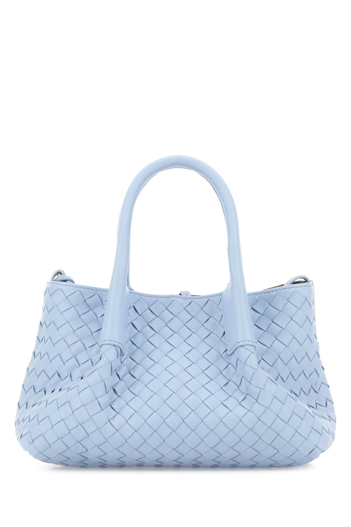 Light Blue Leather Small Pinacoteca Shopping Bag