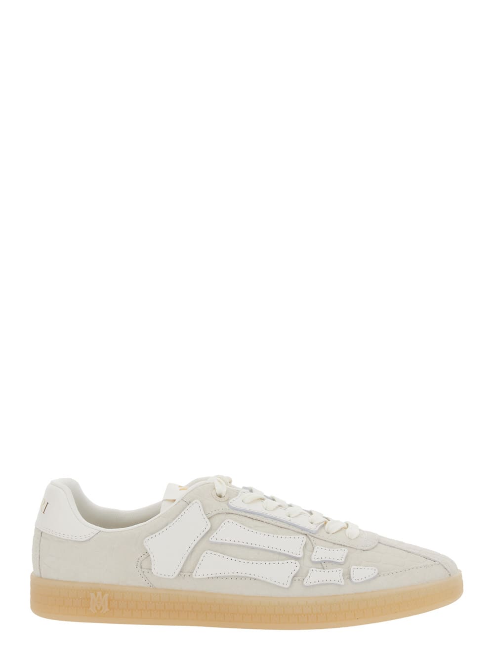 Amiri Croc Debossed Pacific Bones Sneakers In Neutral