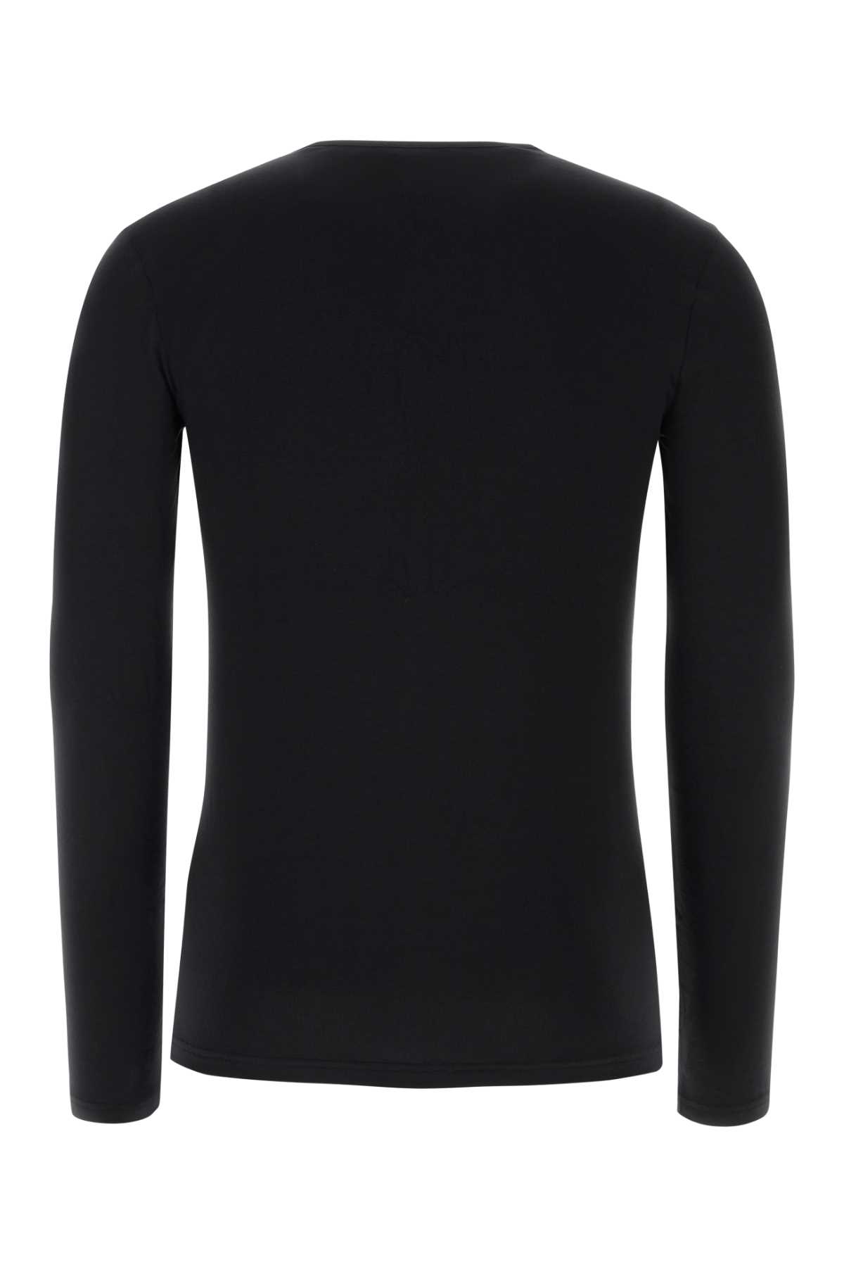 Versace Black Cotton Stretch T-shirt In A1008