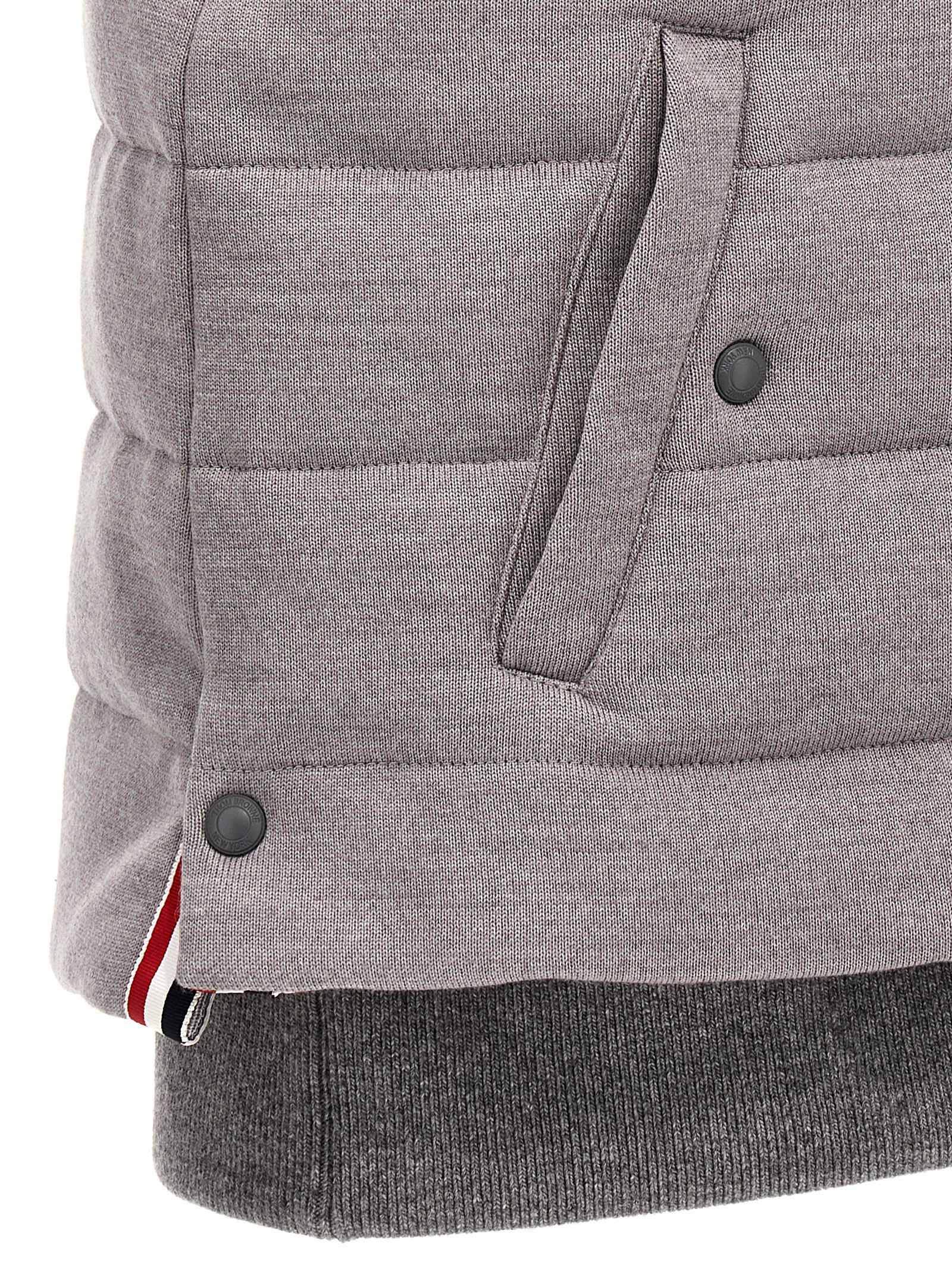 Thom Browne 4 Bar Reversible Wool Vest In Lt Grey