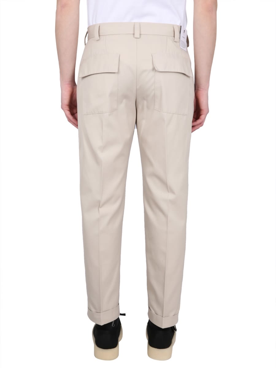 Pt Torino Stretch Cotton Carrot Fit Pants In White